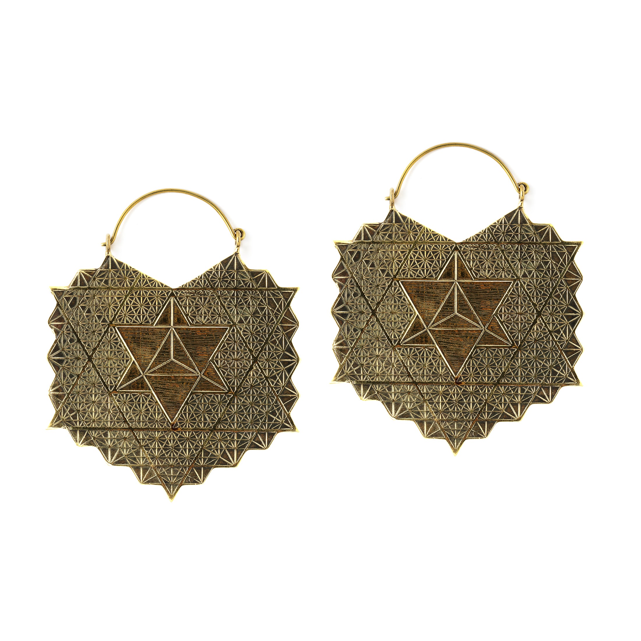 Mega Merkaba Earrings frontal view