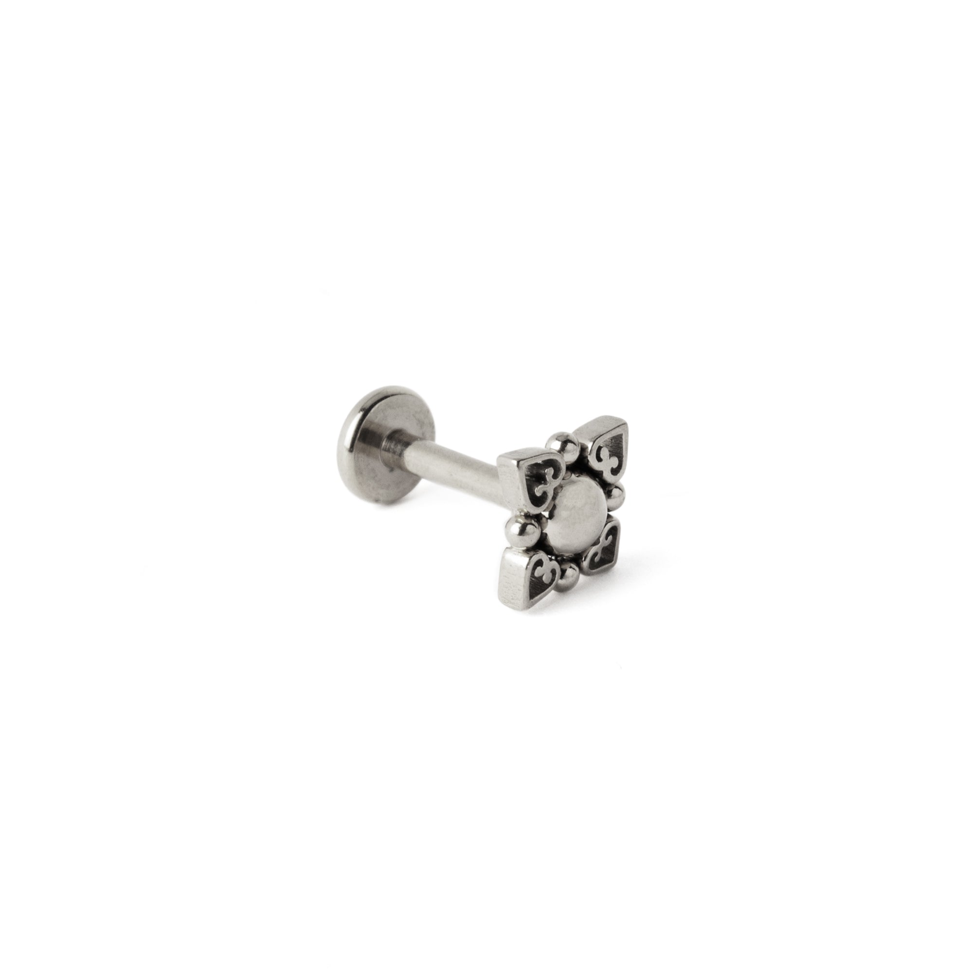 Neptune surgical steel internally threaded Labret stud right side view