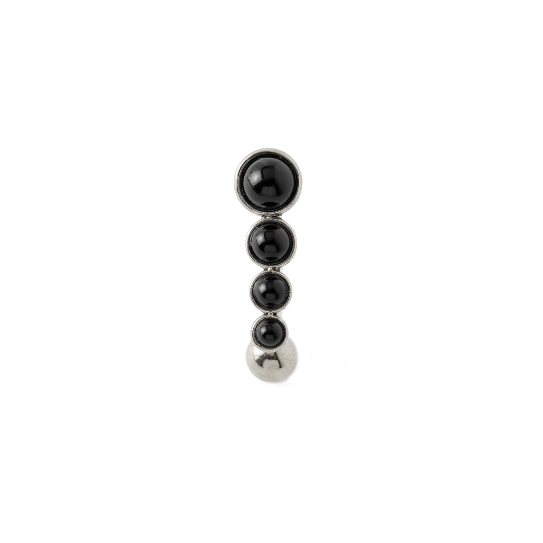 Newton Navel Piercing with Onyx frontal view