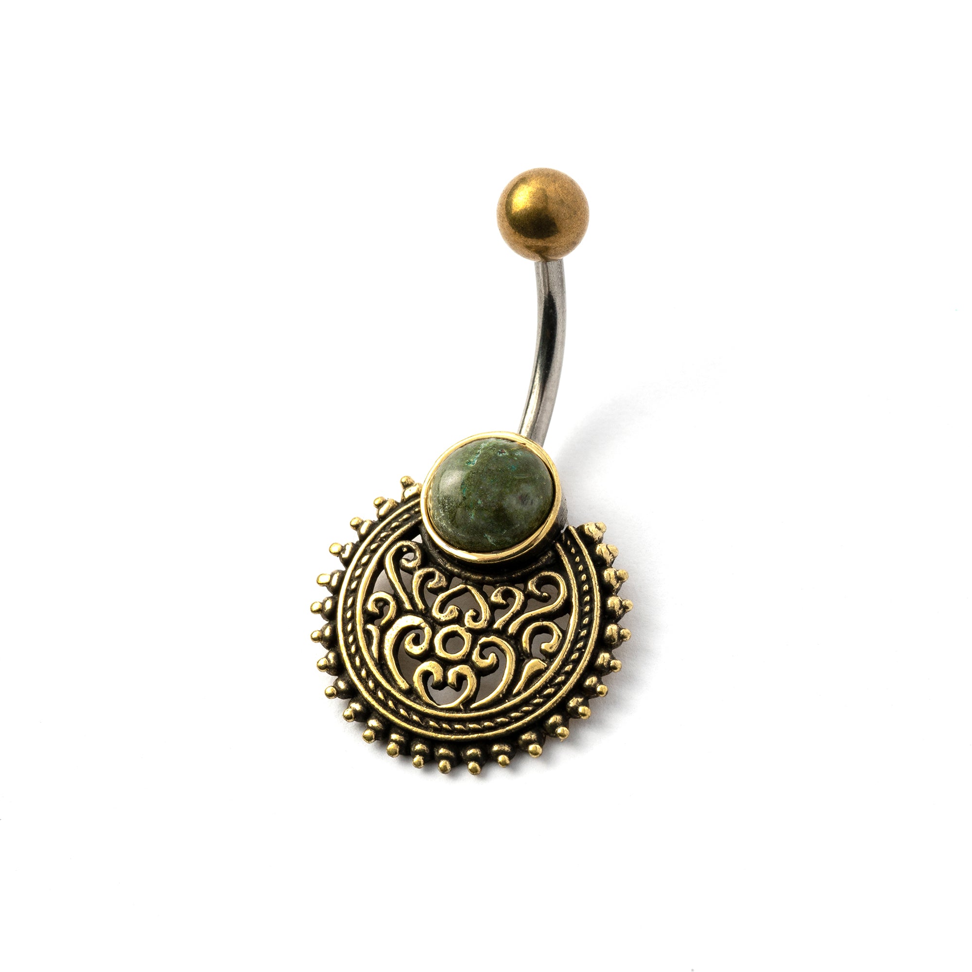 Ocie African Jade Belly Piercing right side view