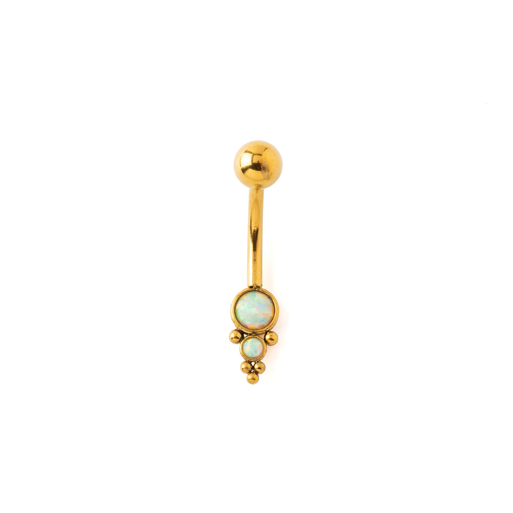 Opals Hira Golden surgical steel Belly Piercing frontal view