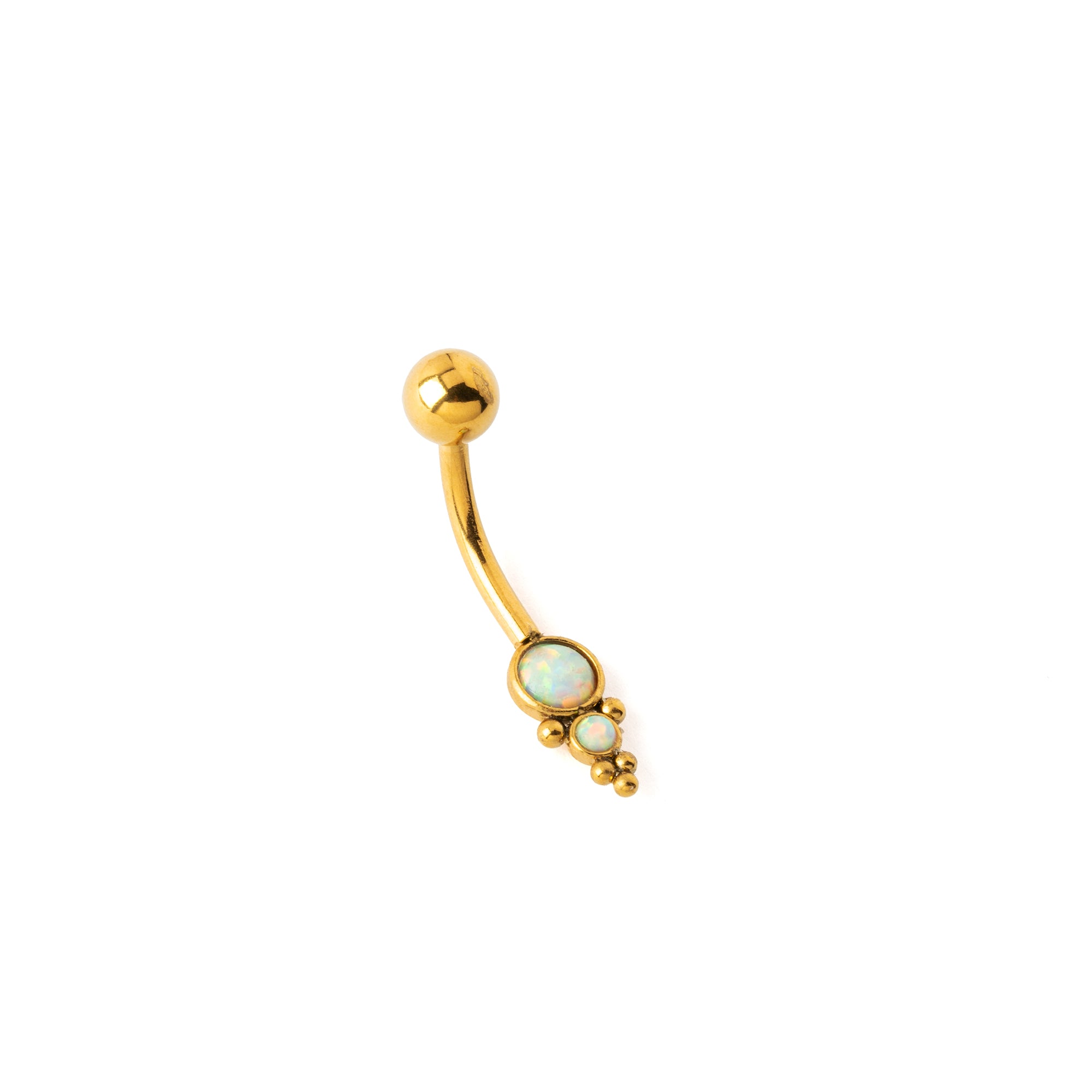 Opals Hira Golden surgical steel Belly Piercing left side view