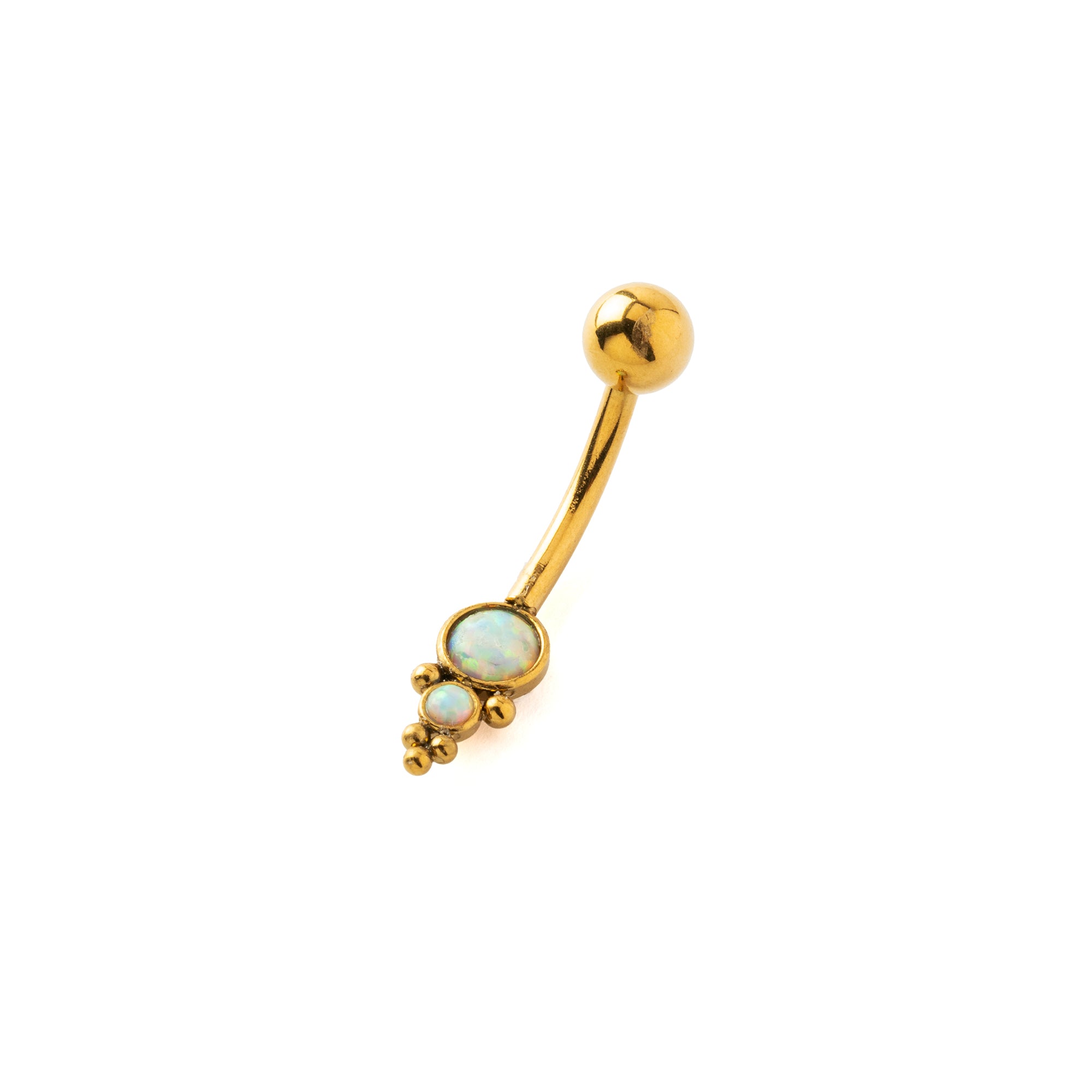 Opals Hira Golden surgical steel Belly Piercing right side view