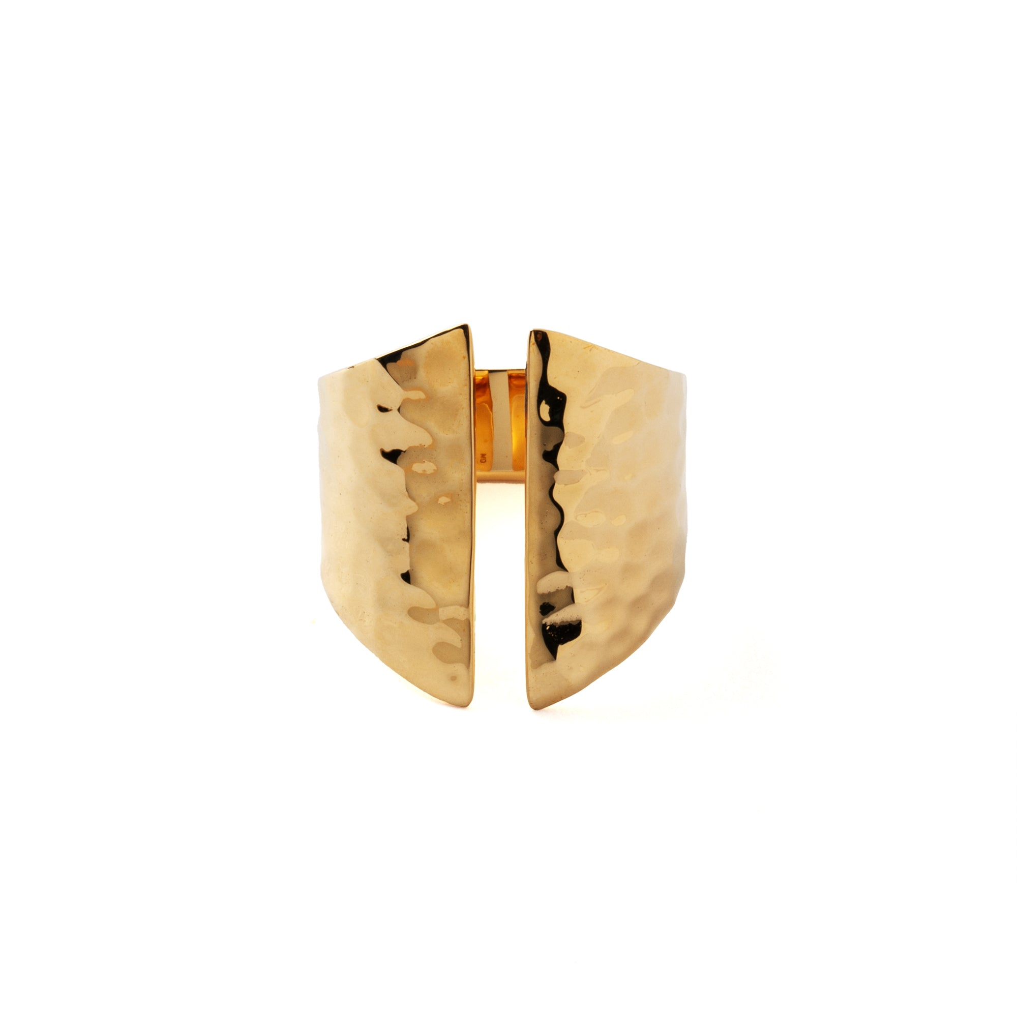 Golden bronze Open Hammered Ring frontal view