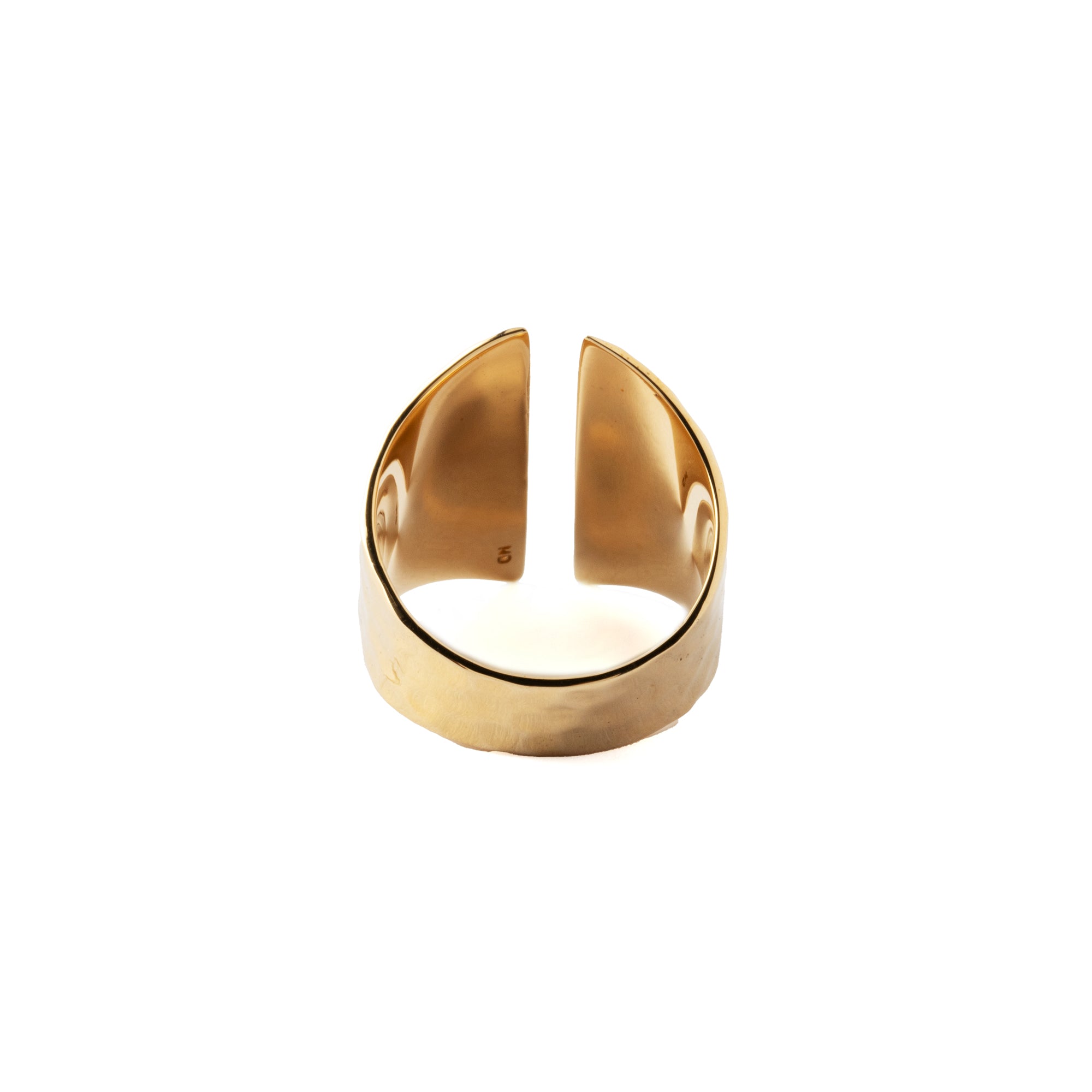 Golden bronze Open Hammered Ring back view