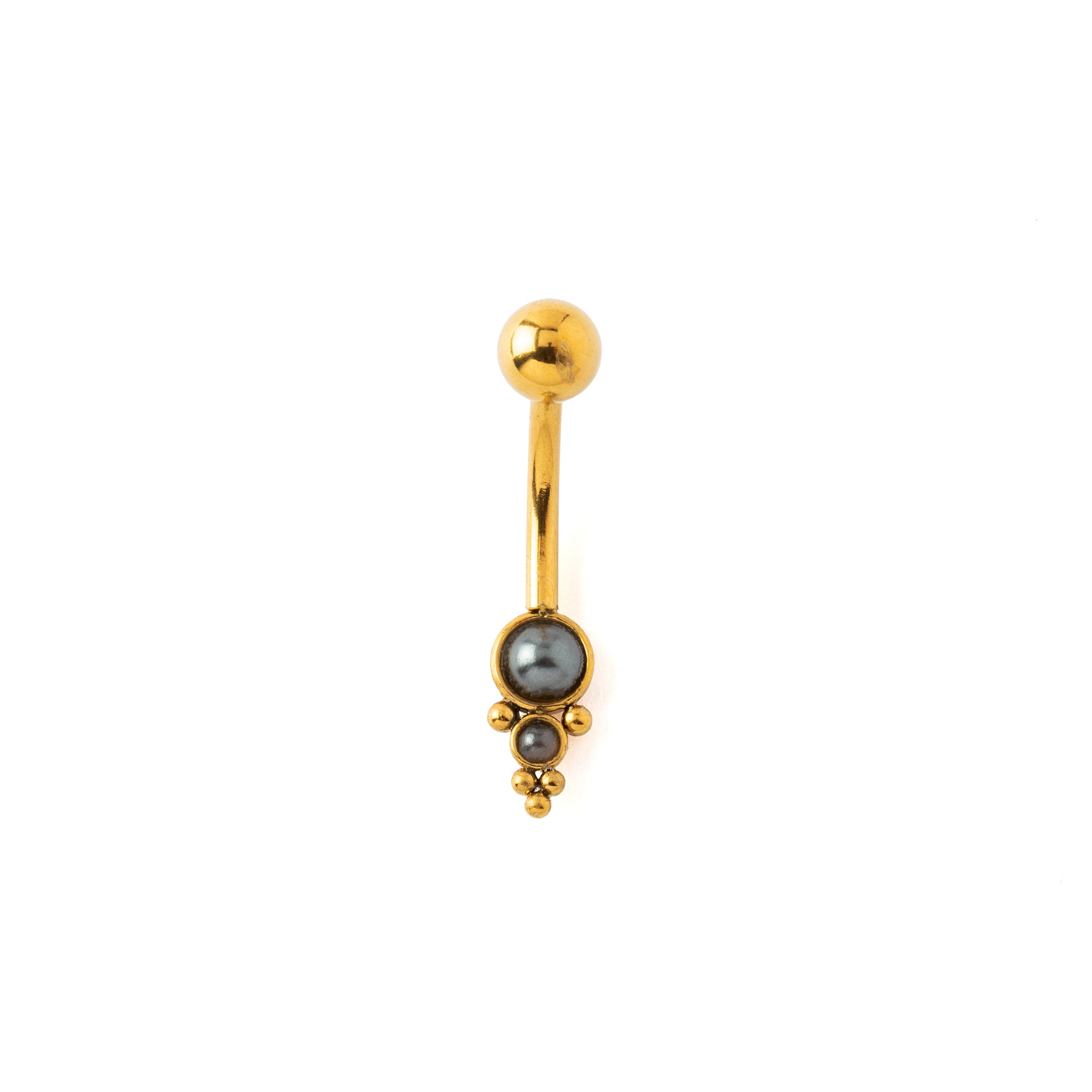 Pearls Hira Golden Belly Piercing frontal view