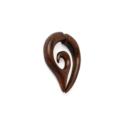 Poiny Spiral Wood Fake Gauge side view