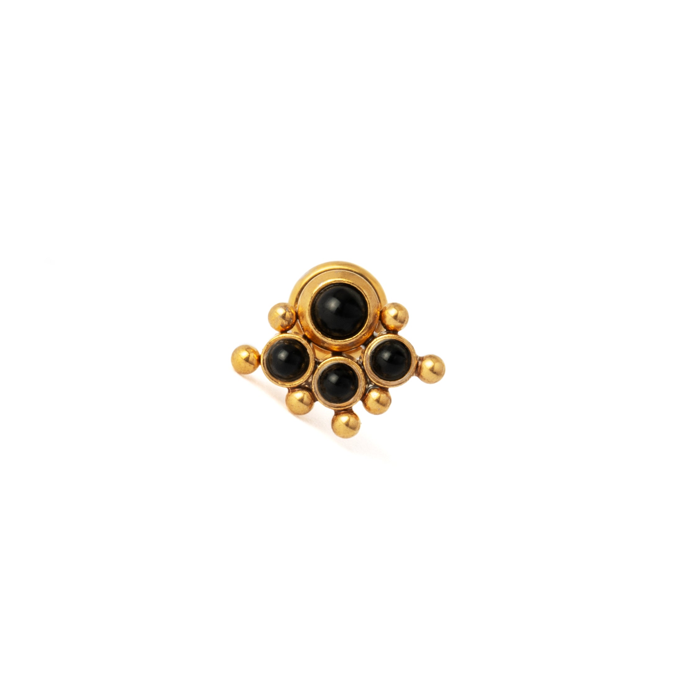 Quatro Onyx Golden Labret frontal view