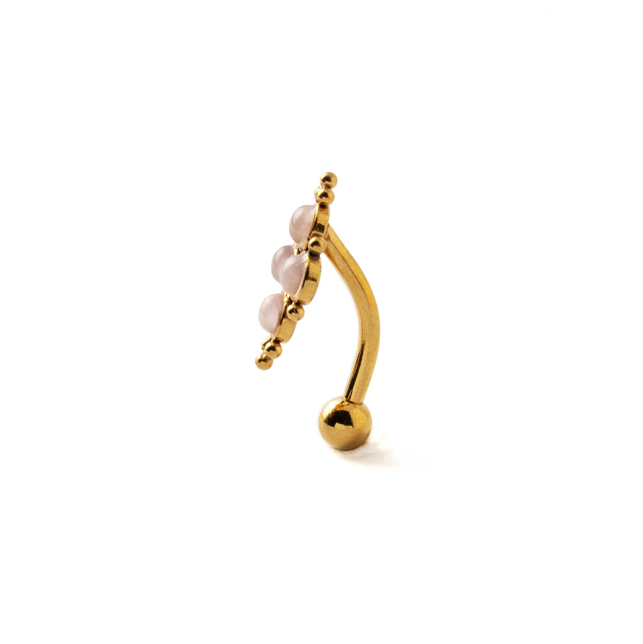 Quatro Cat Eye Golden Navel Piercing side view