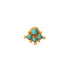 Quatro Turquoise Golden Labret frontal view