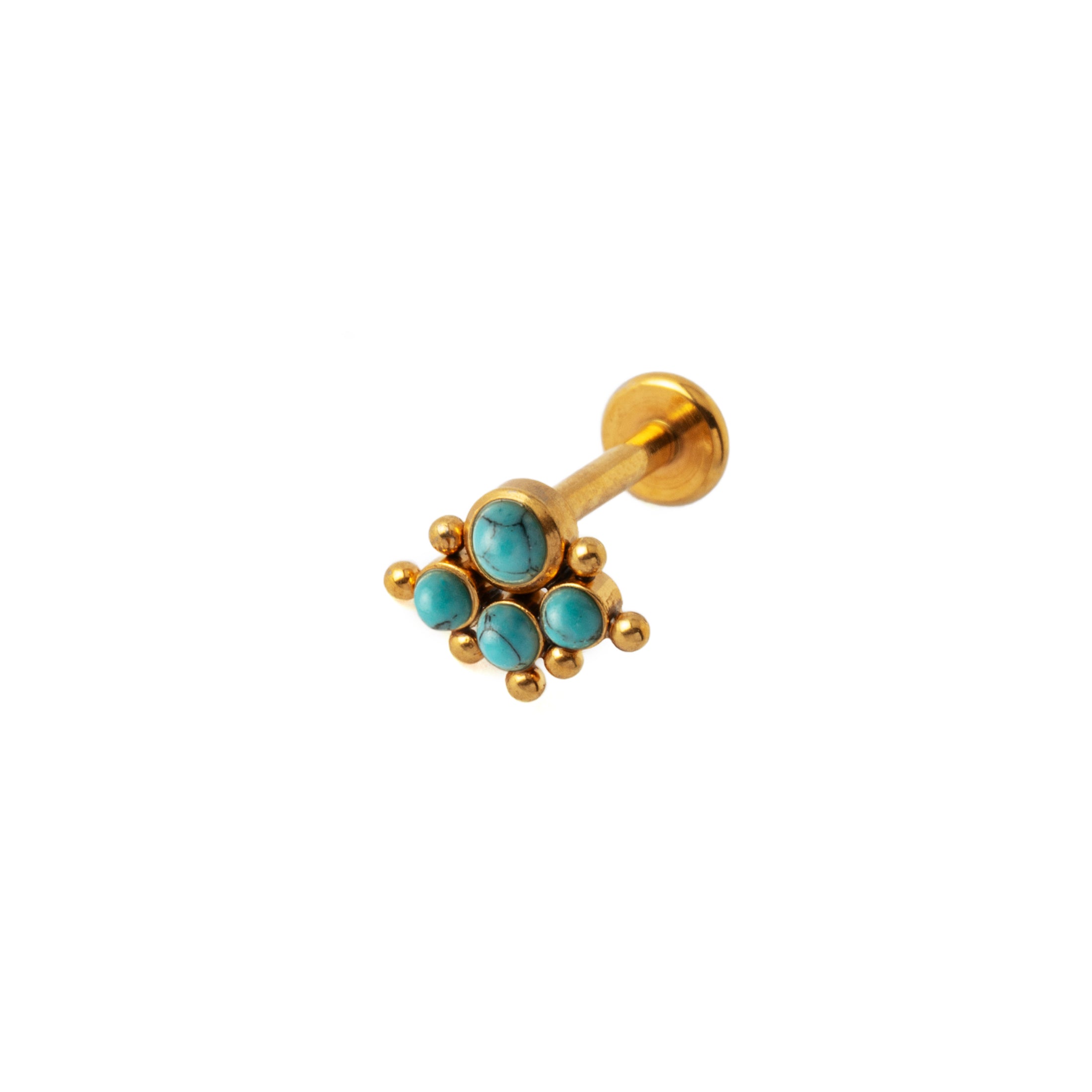 Quatro Turquoise Golden Labret right side view