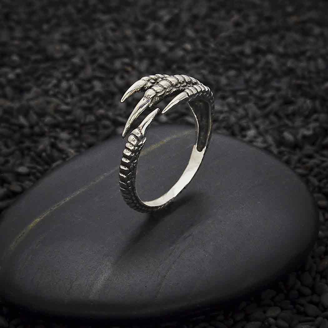 Silver Bird Claw Ring
