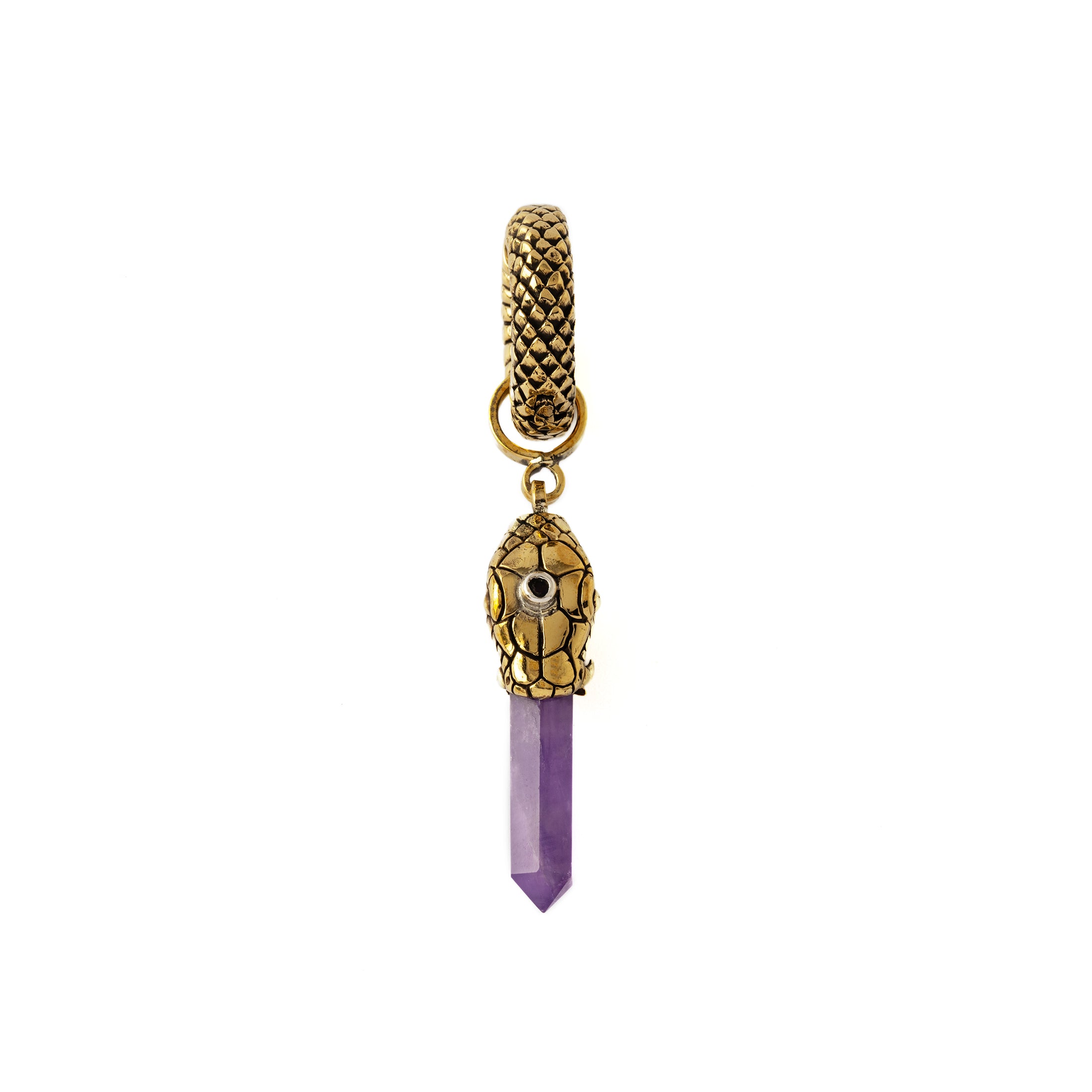 Rebirth Snake Hanger with Amethyst frontal view