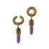Rebirth snake scale ear weight hoop Hangers with Amethyst pendant open-mode view