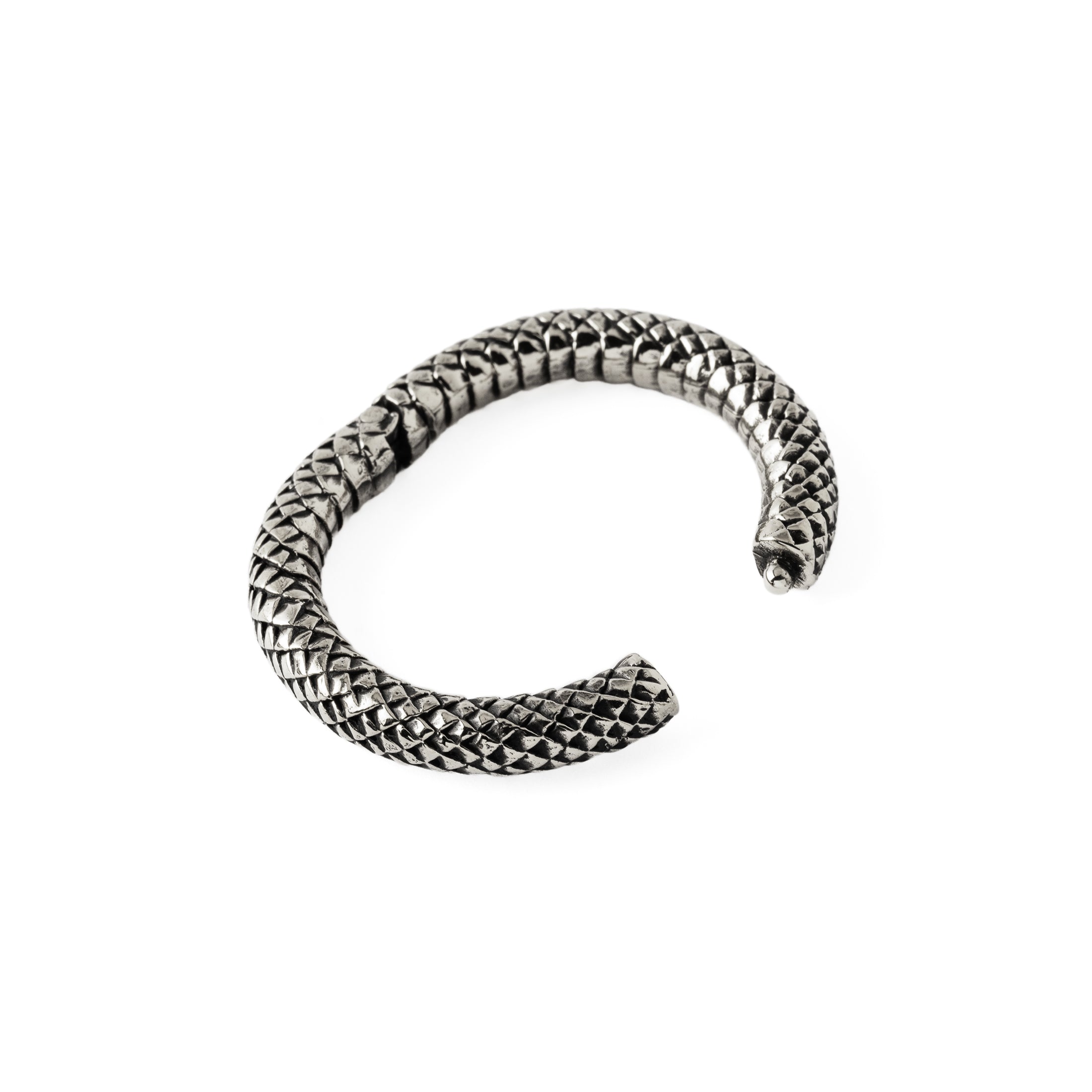 pair of 5mm Rebirth Large Silver Clicker Ring close up open mode view