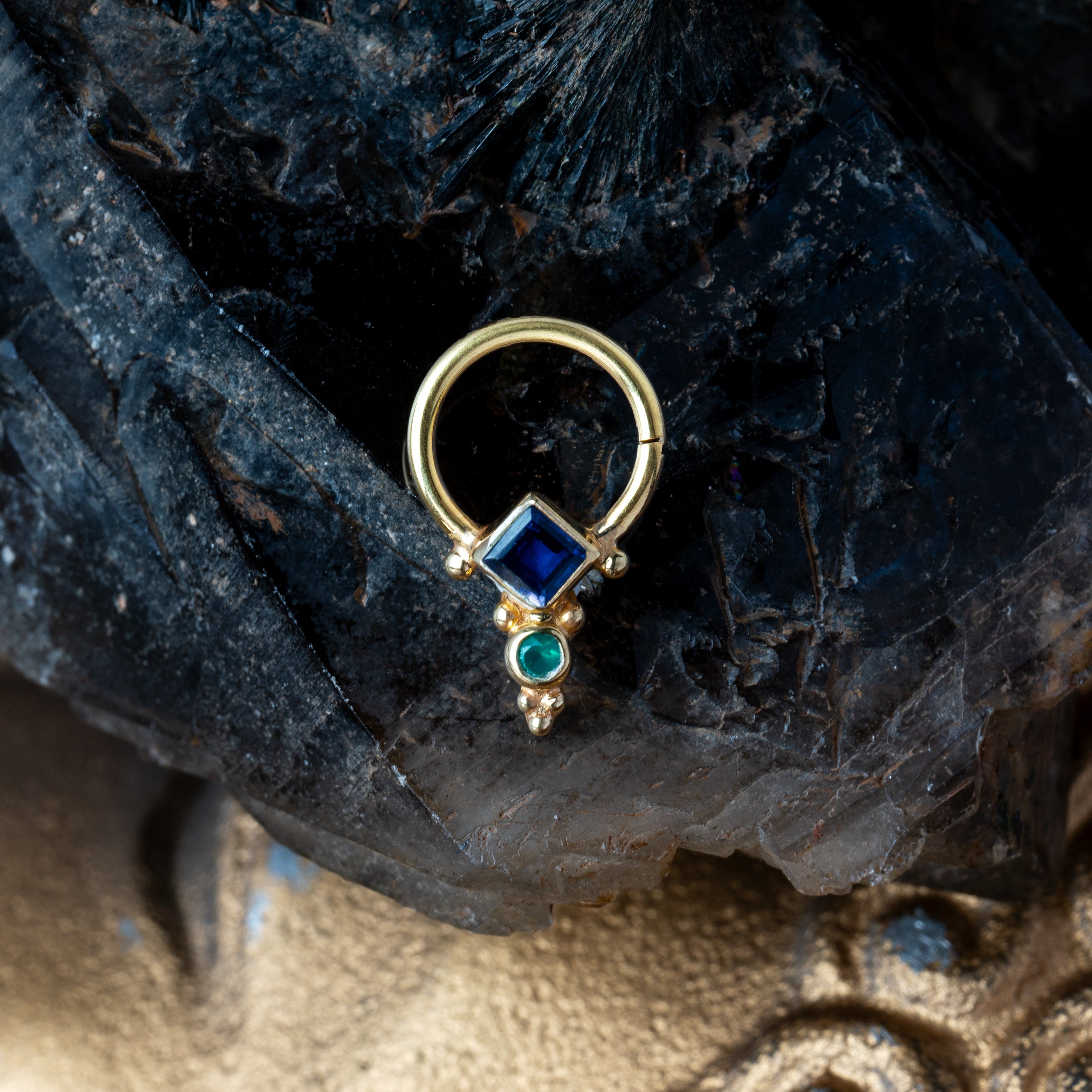 Septum Rishi Gold - Tourmaline et Iolite