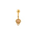 Rose Cat Eye Crown Lotus Belly Piercing frontal view