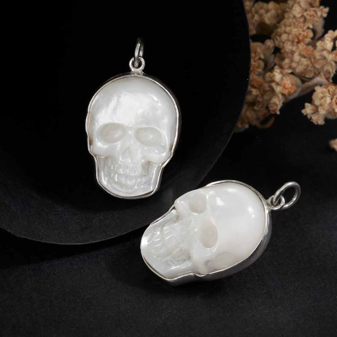 Mother of Pearl Skull Necklace