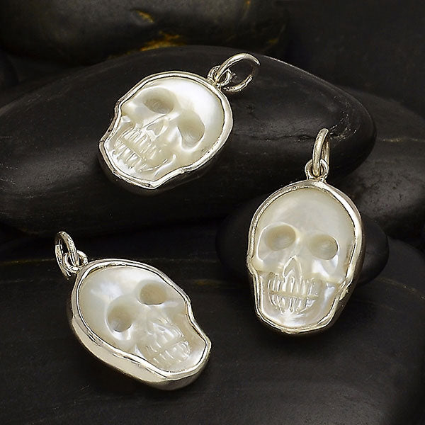 Mother of Pearl Skull Necklace