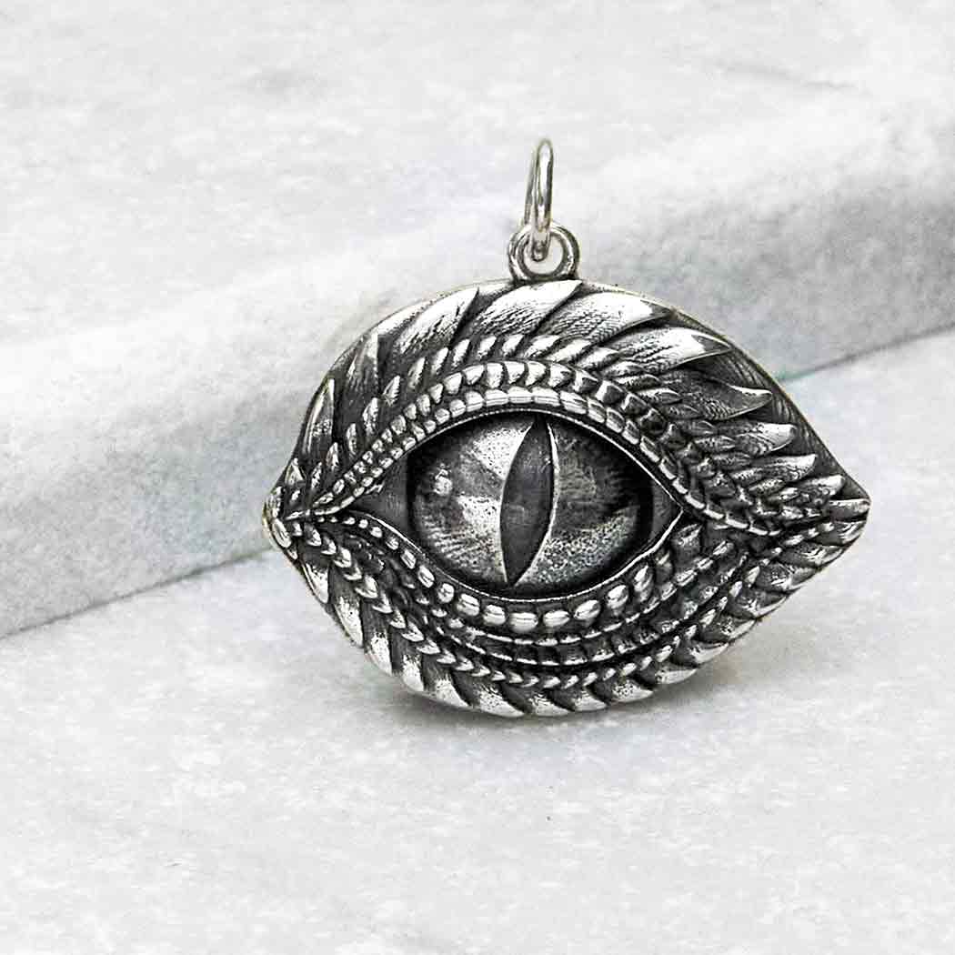 Silver Dragon Eye Charm
