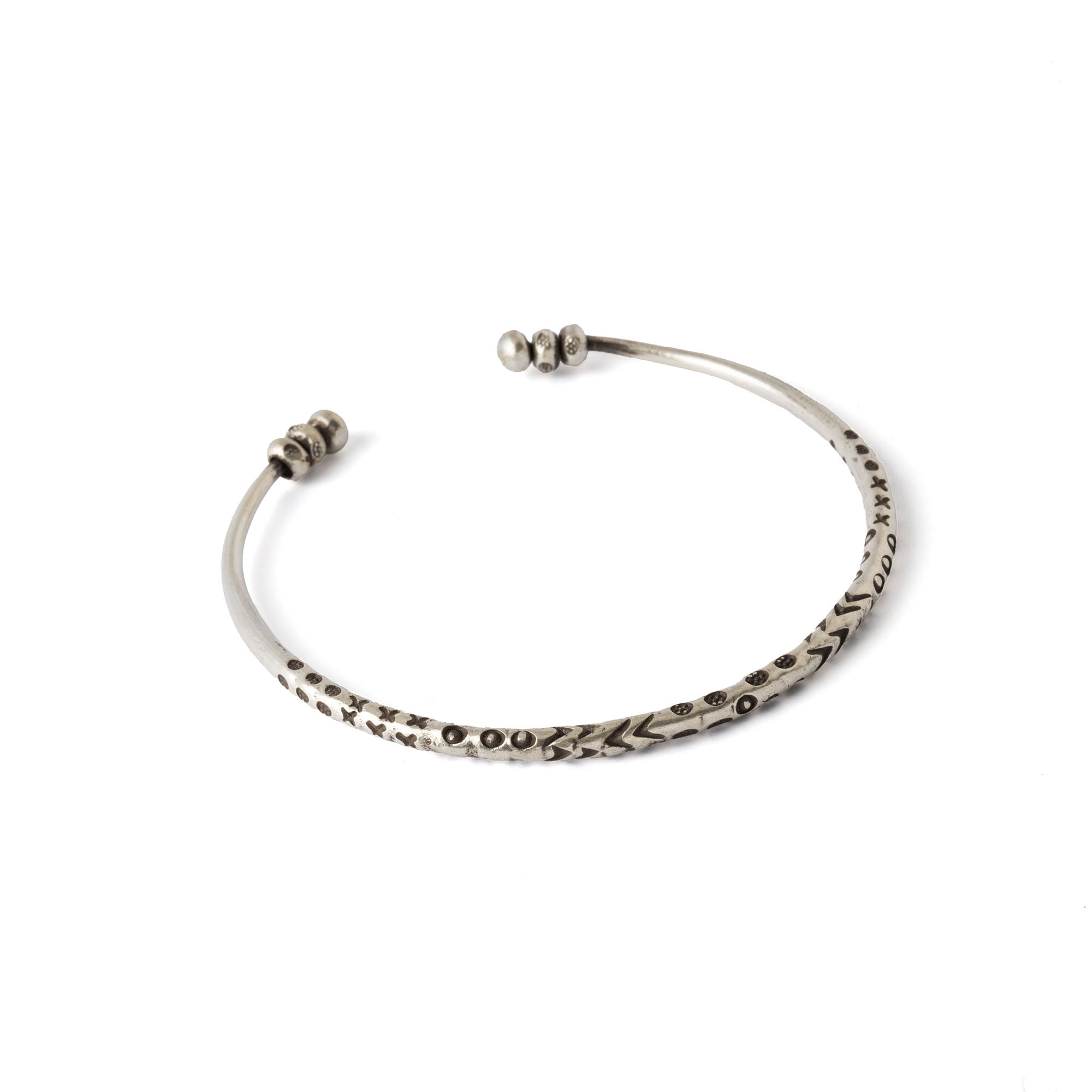 Sangtam Tribal Silver Cuff right side view