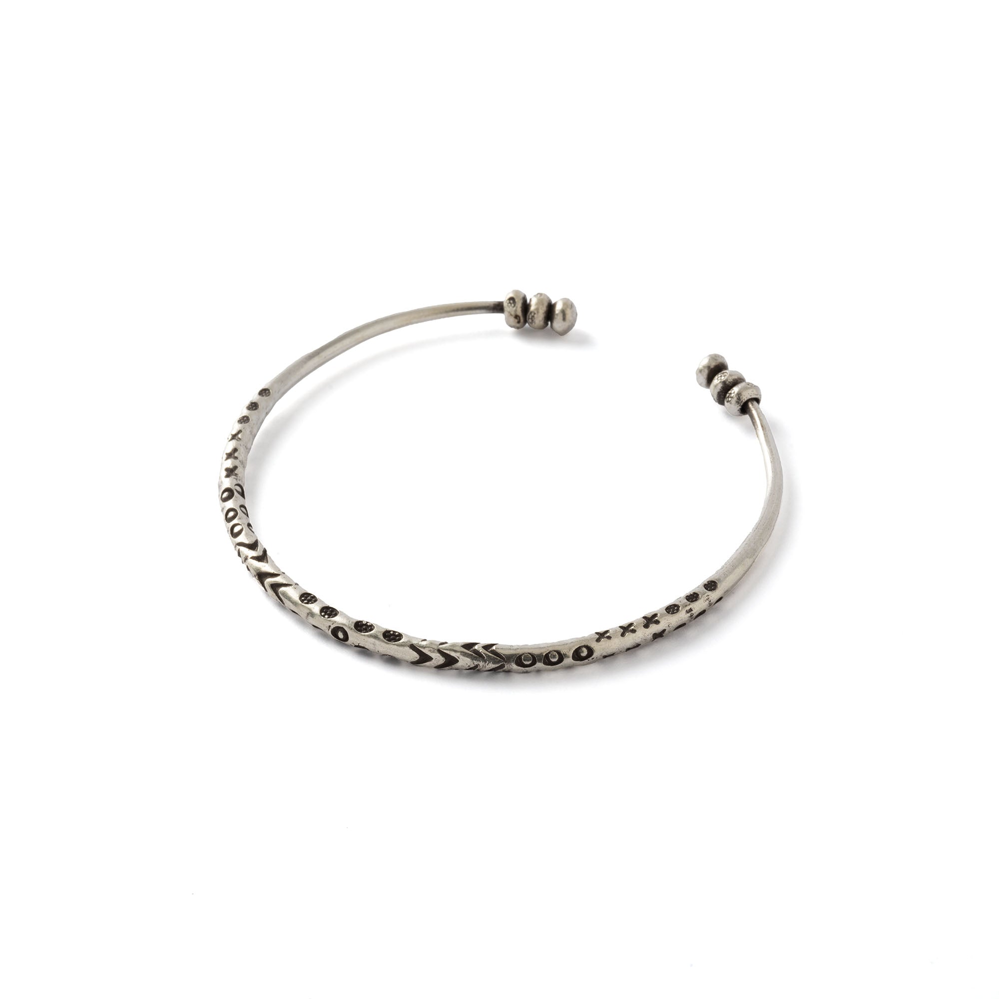 Sangtam Tribal Silver Cuff left side view