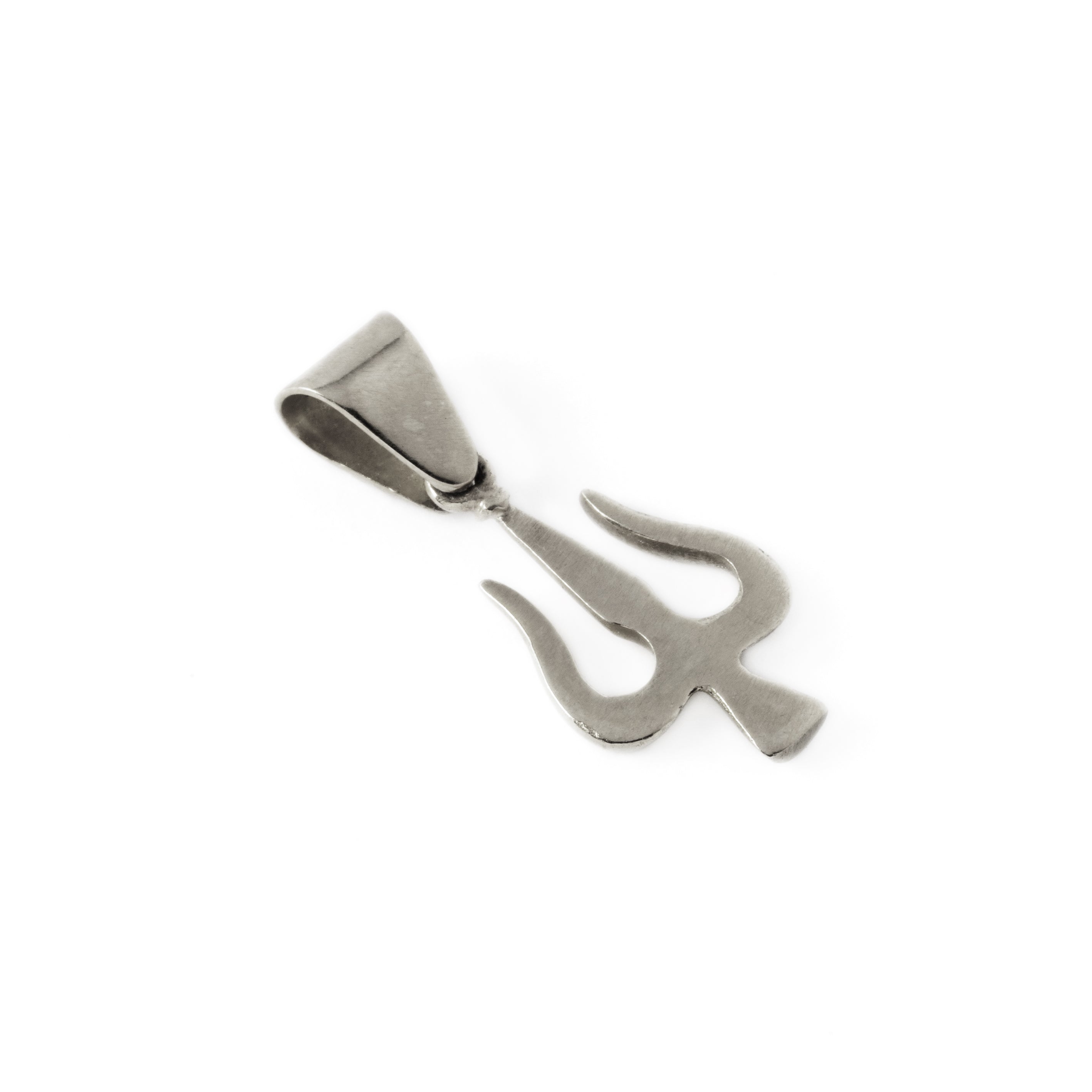 Shiva's Trishula Silver Pendant back side view