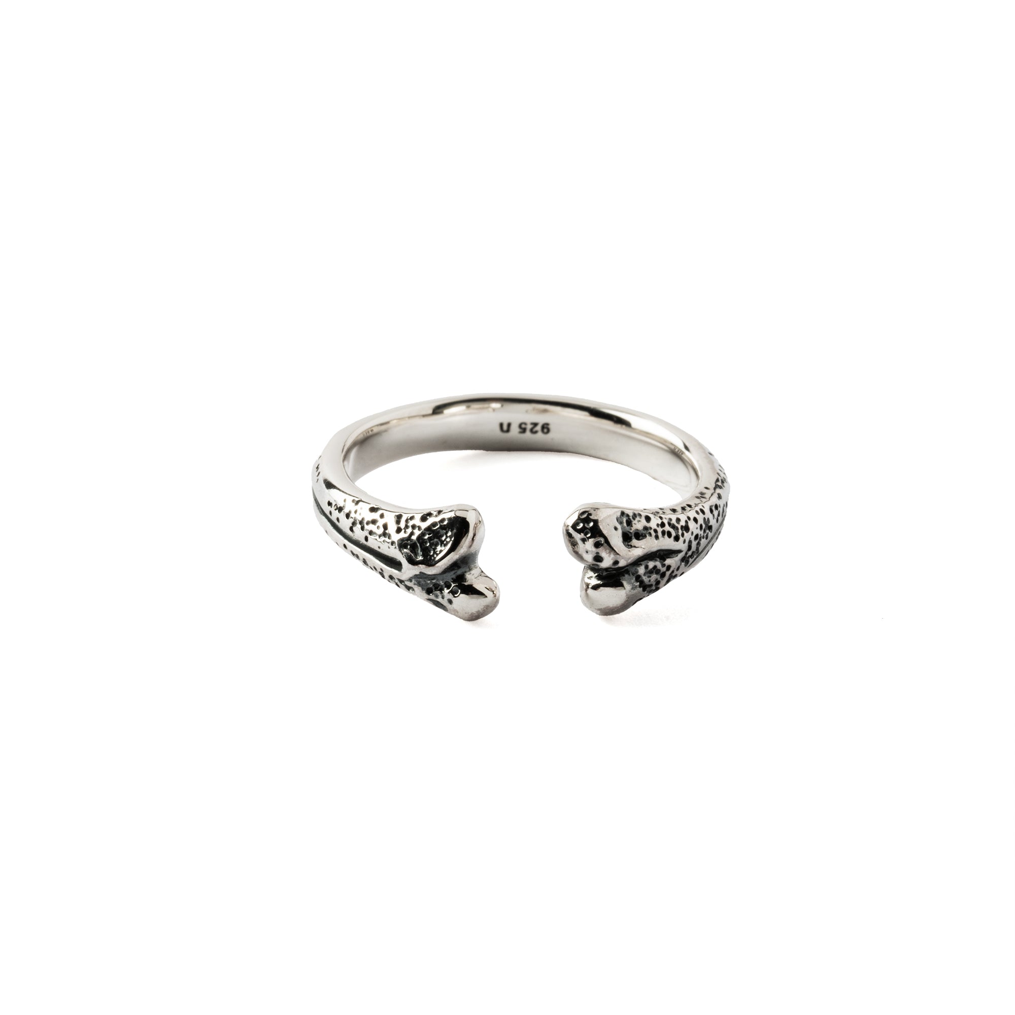Sterling Silver Bone Ring frontal view