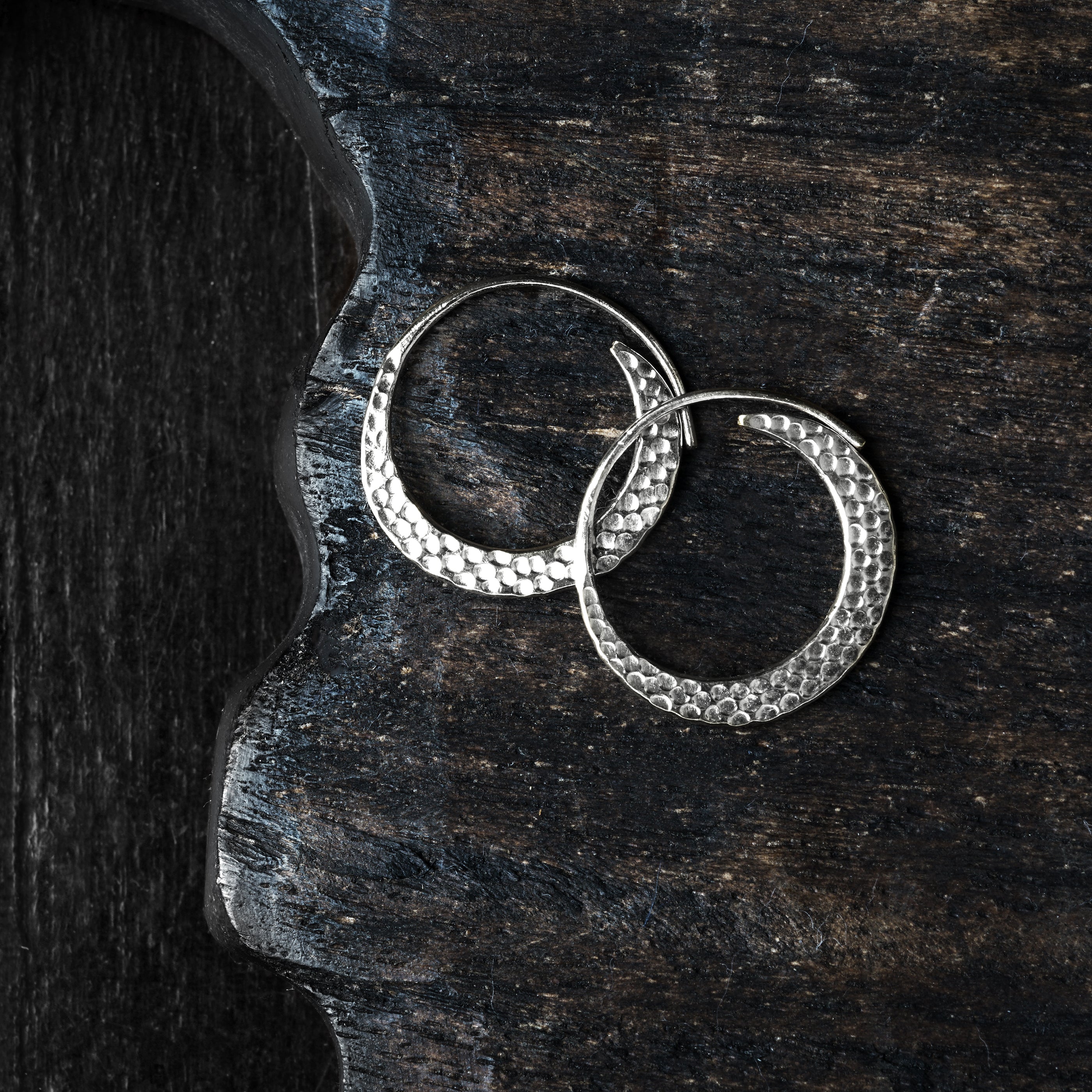 Hammered Hoop Earrings