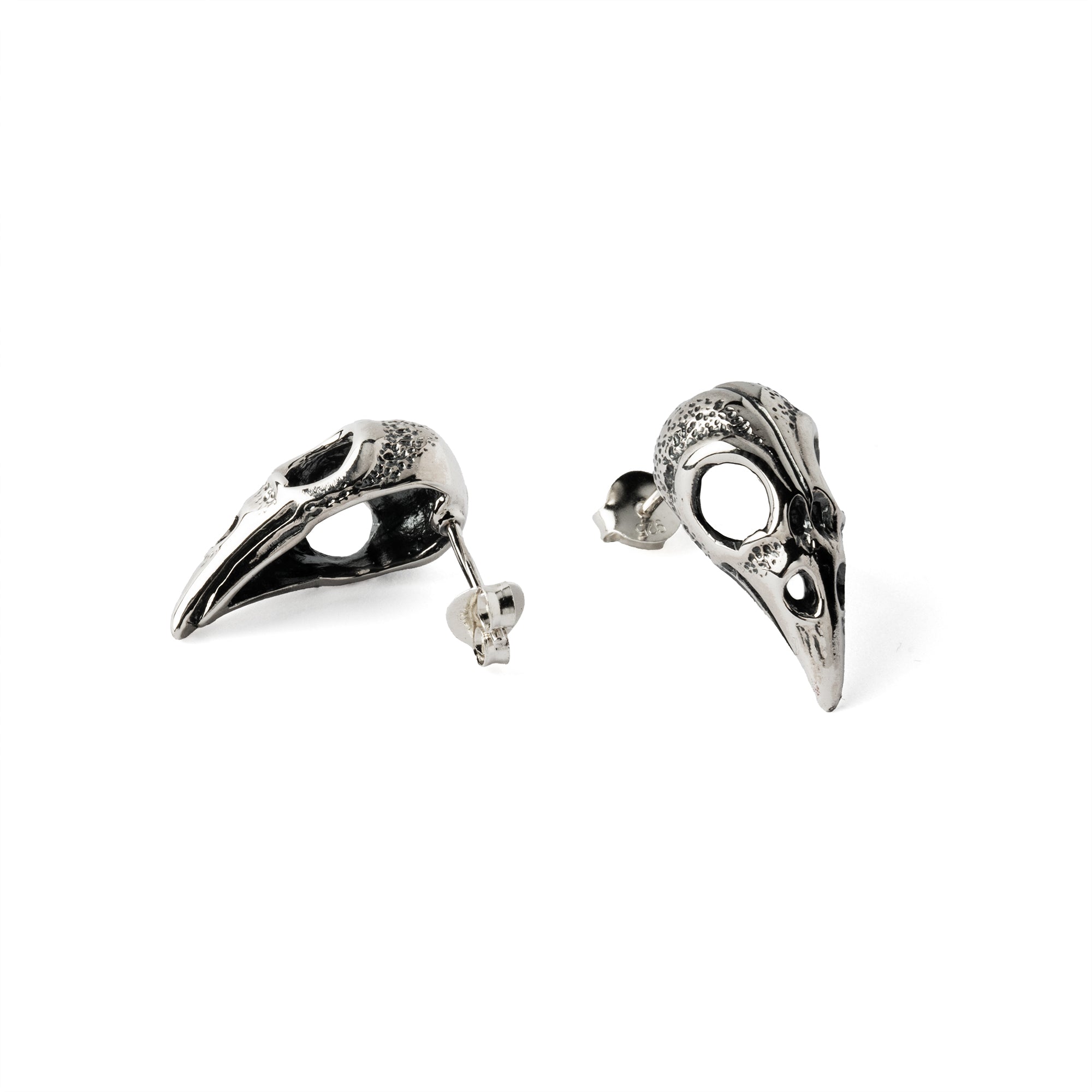 Raven Skull Studs