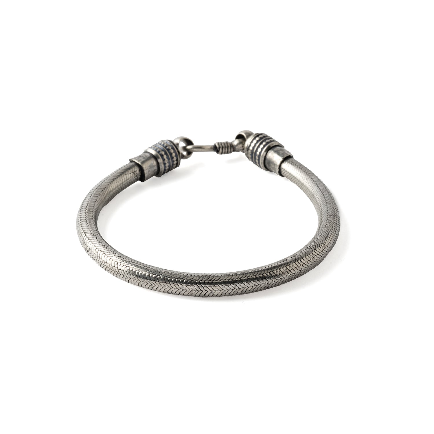 Silver Snake Bracelet frontal view