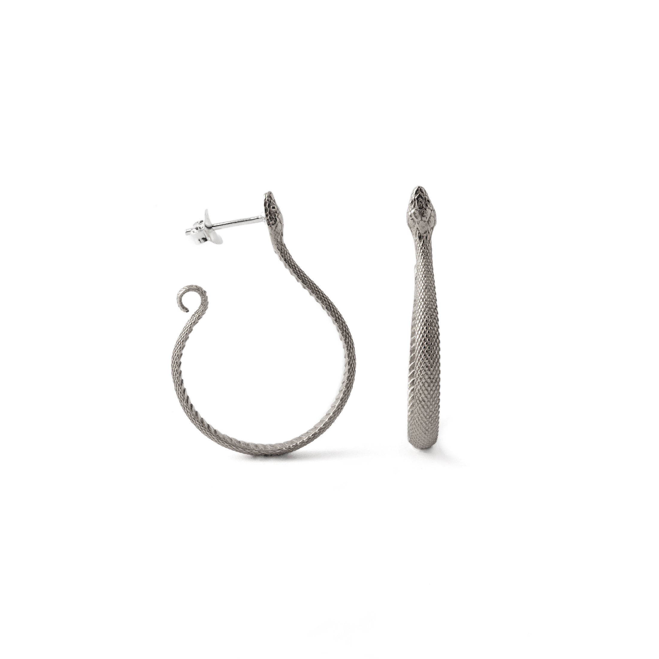 Silver Eden Snake Earrings