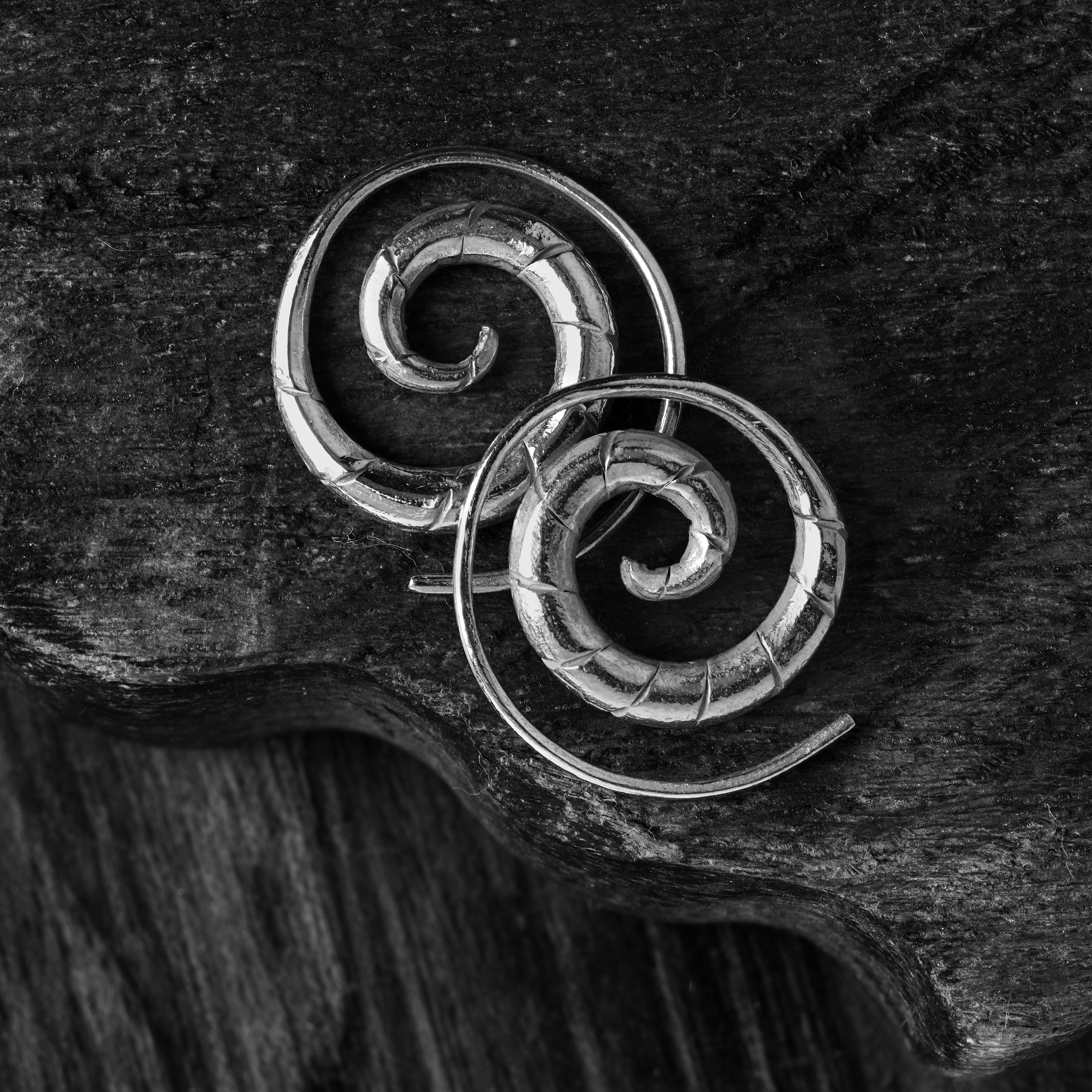 Silver Spiral Swirl Earrings