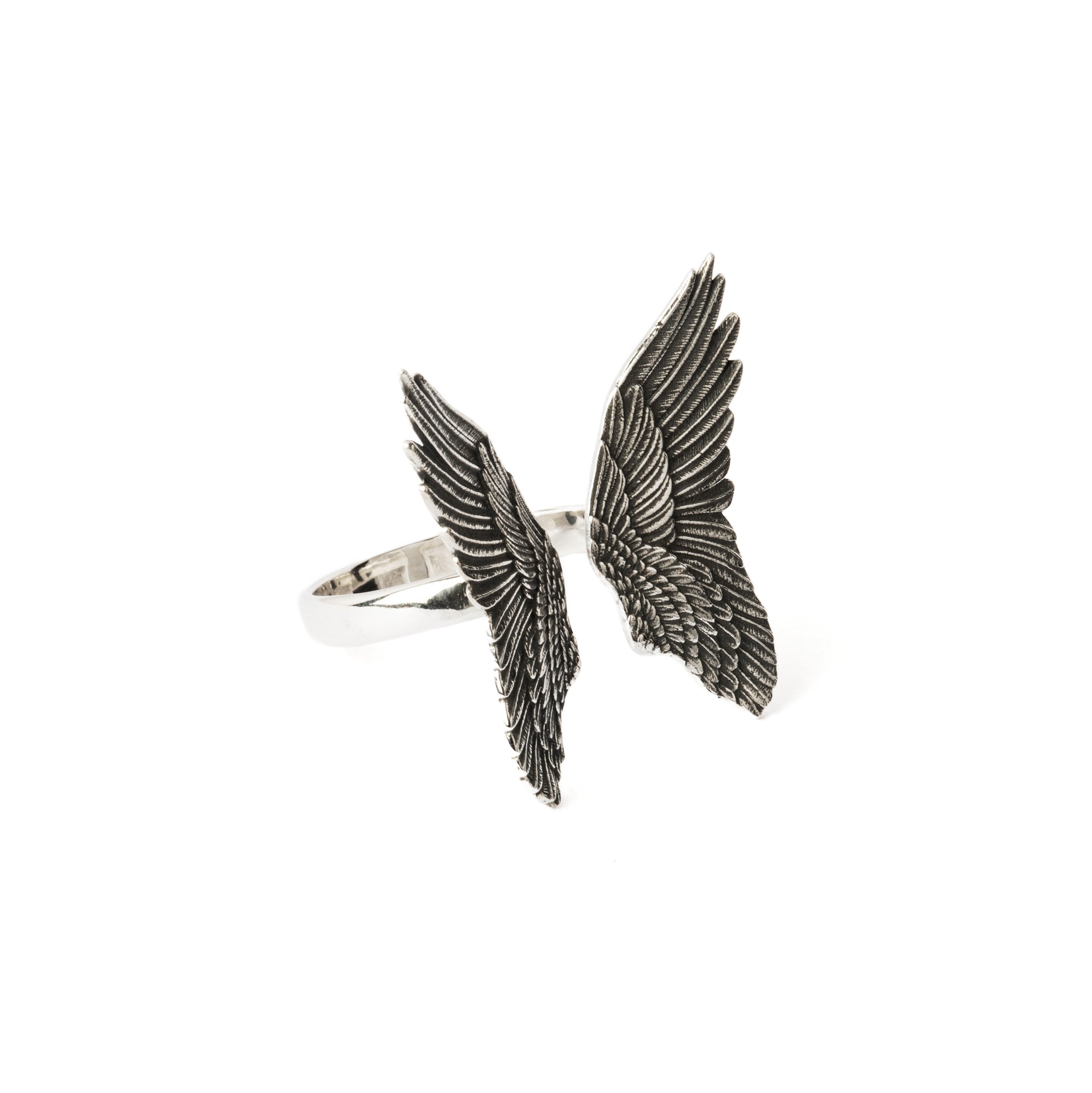 Silver Angel Wing Adjustable Ring