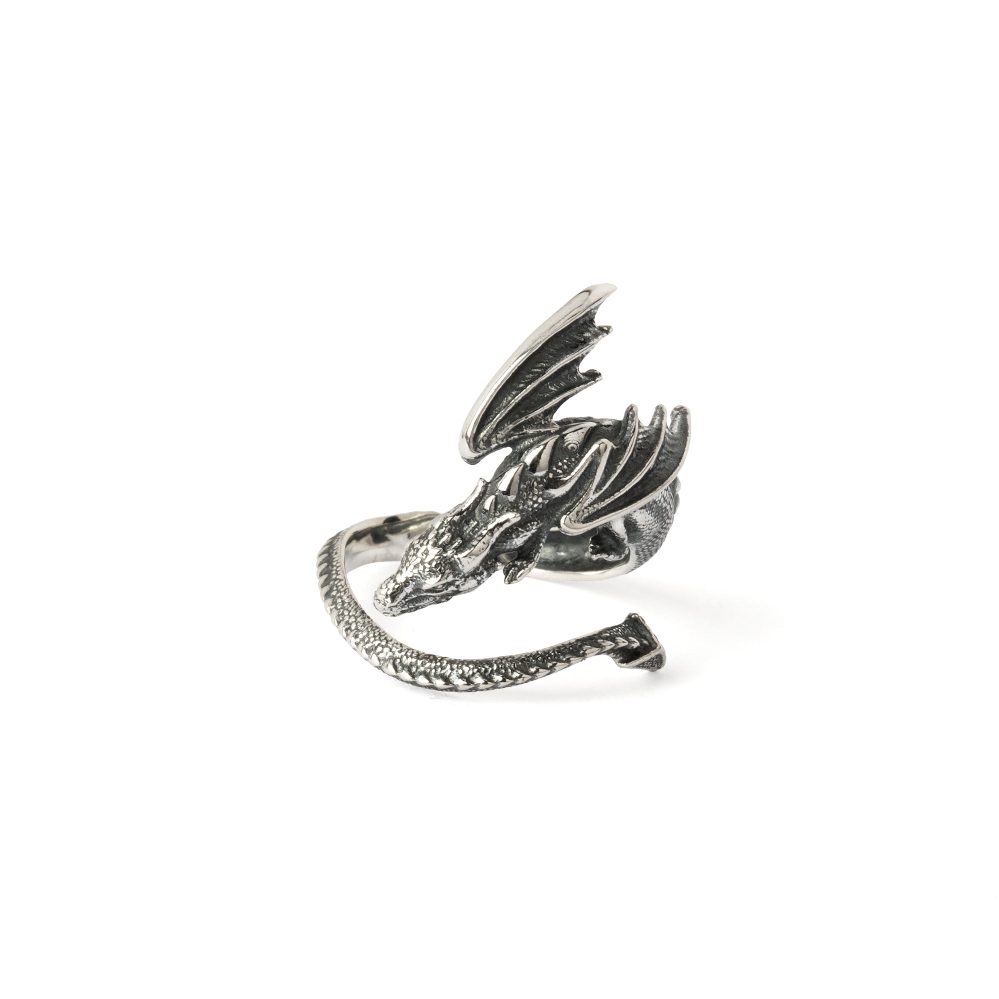 Silver Dragon Adjustable Wrap Ring