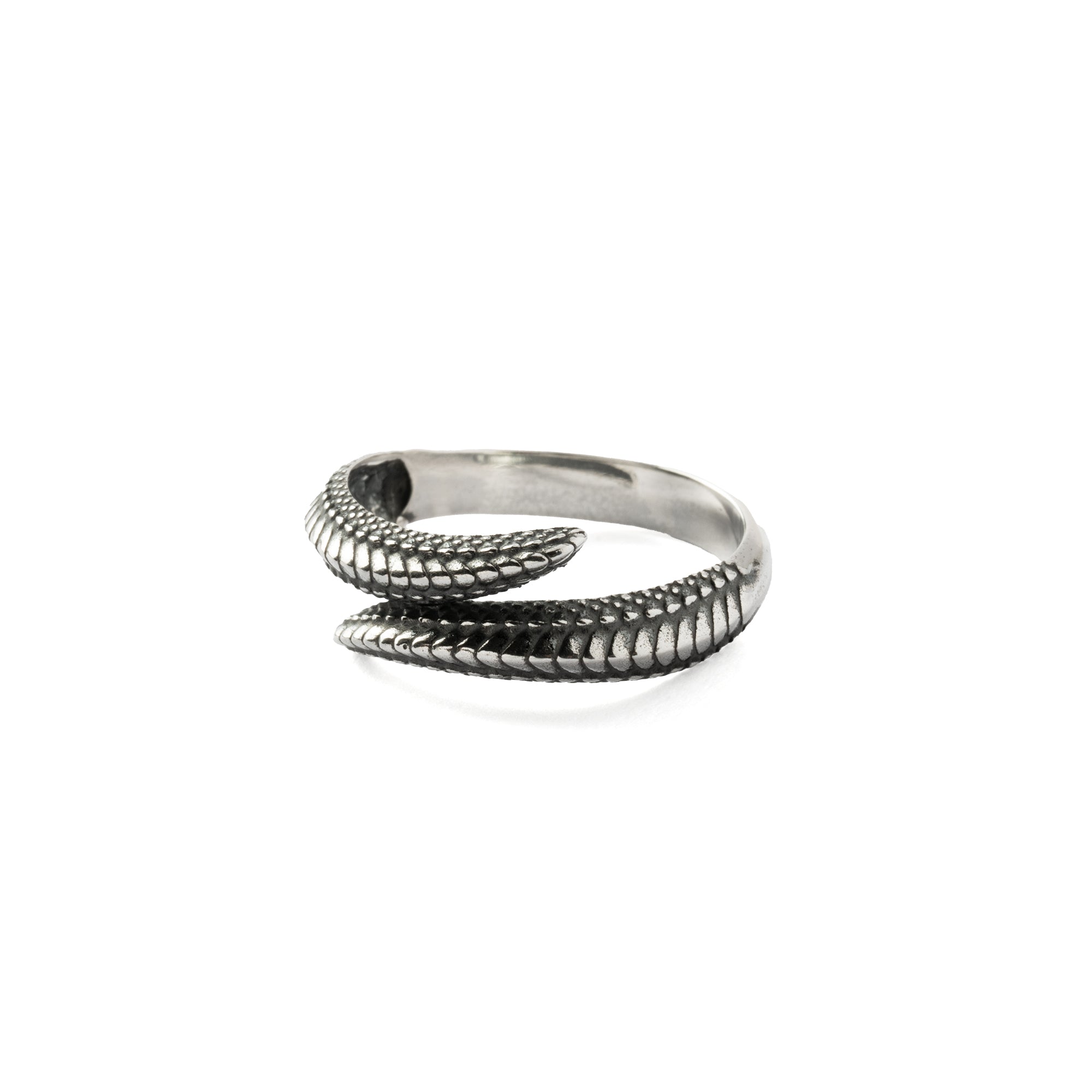 Sterling Silver Dragon Scale wrap Ring right side view