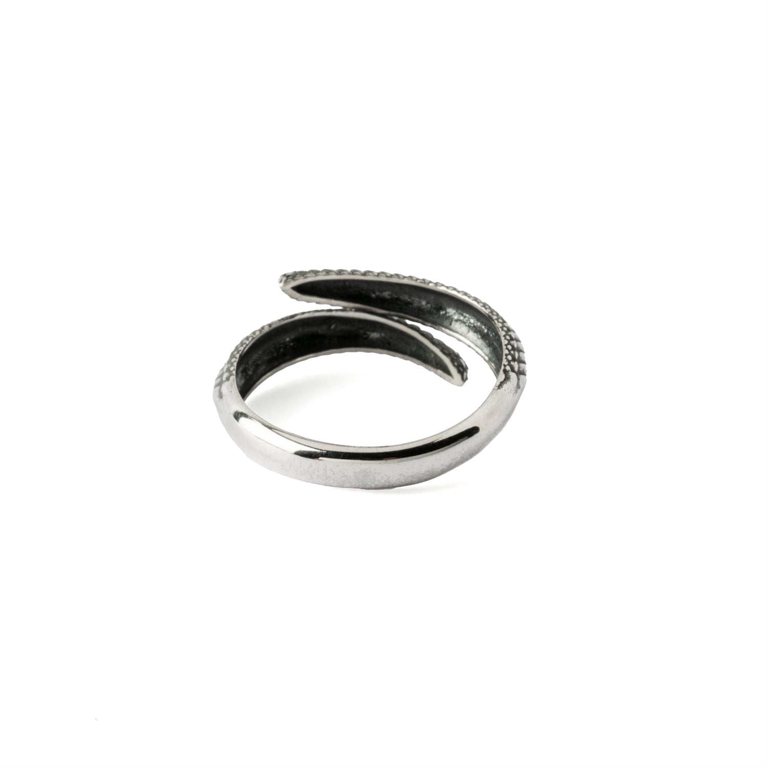 Sterling Silver Dragon Scale wrap Ring back view