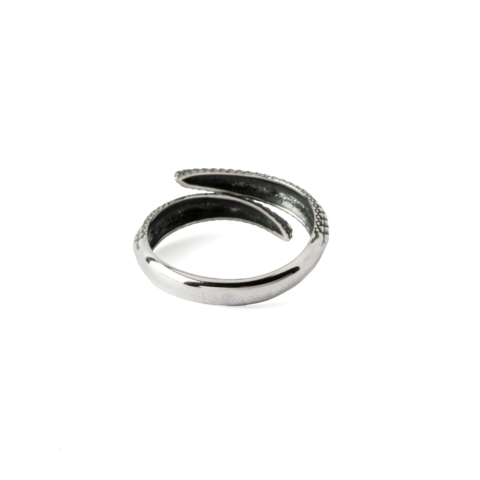 Sterling Silver Dragon Scale wrap Ring back view