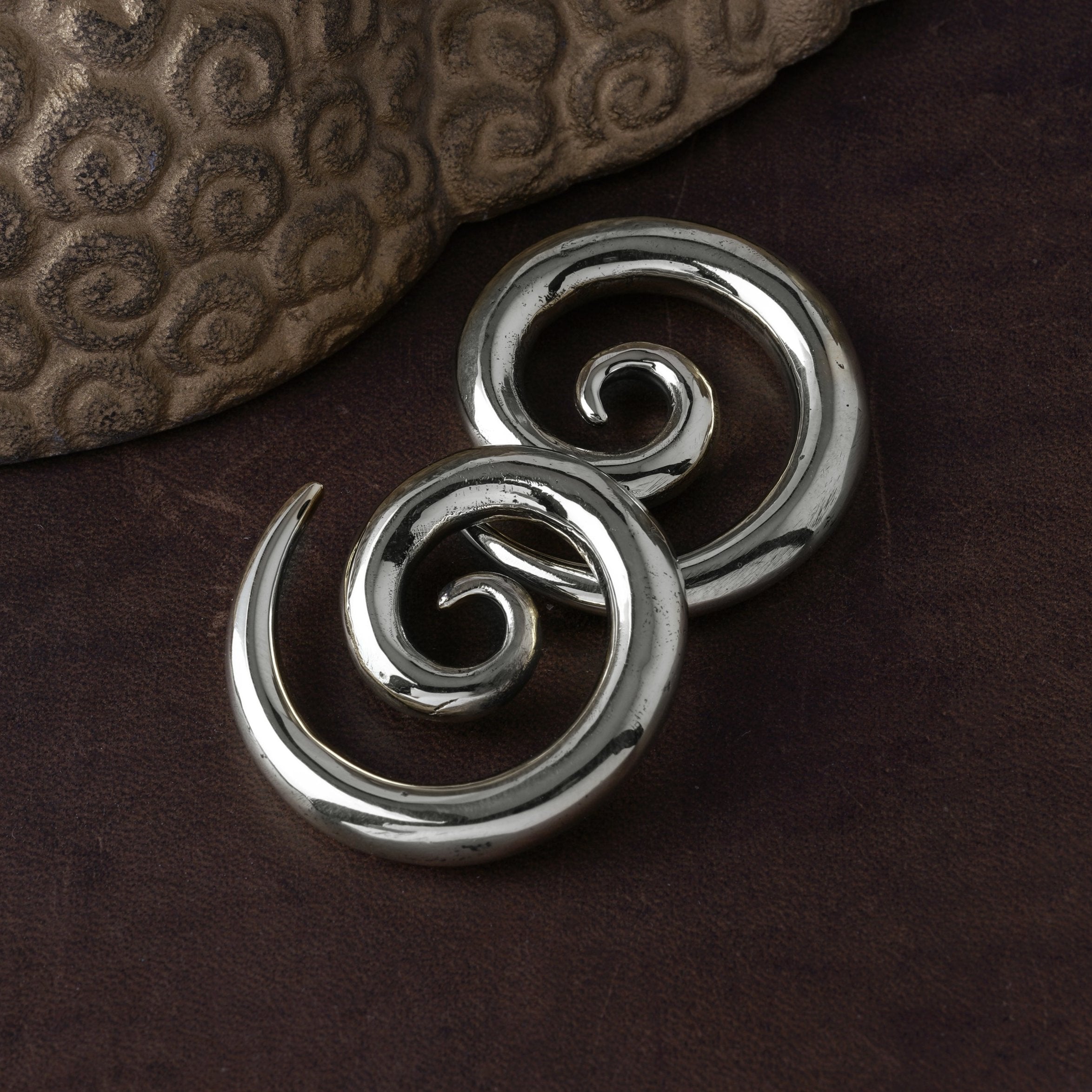 Koru Silver Gauge Earrings