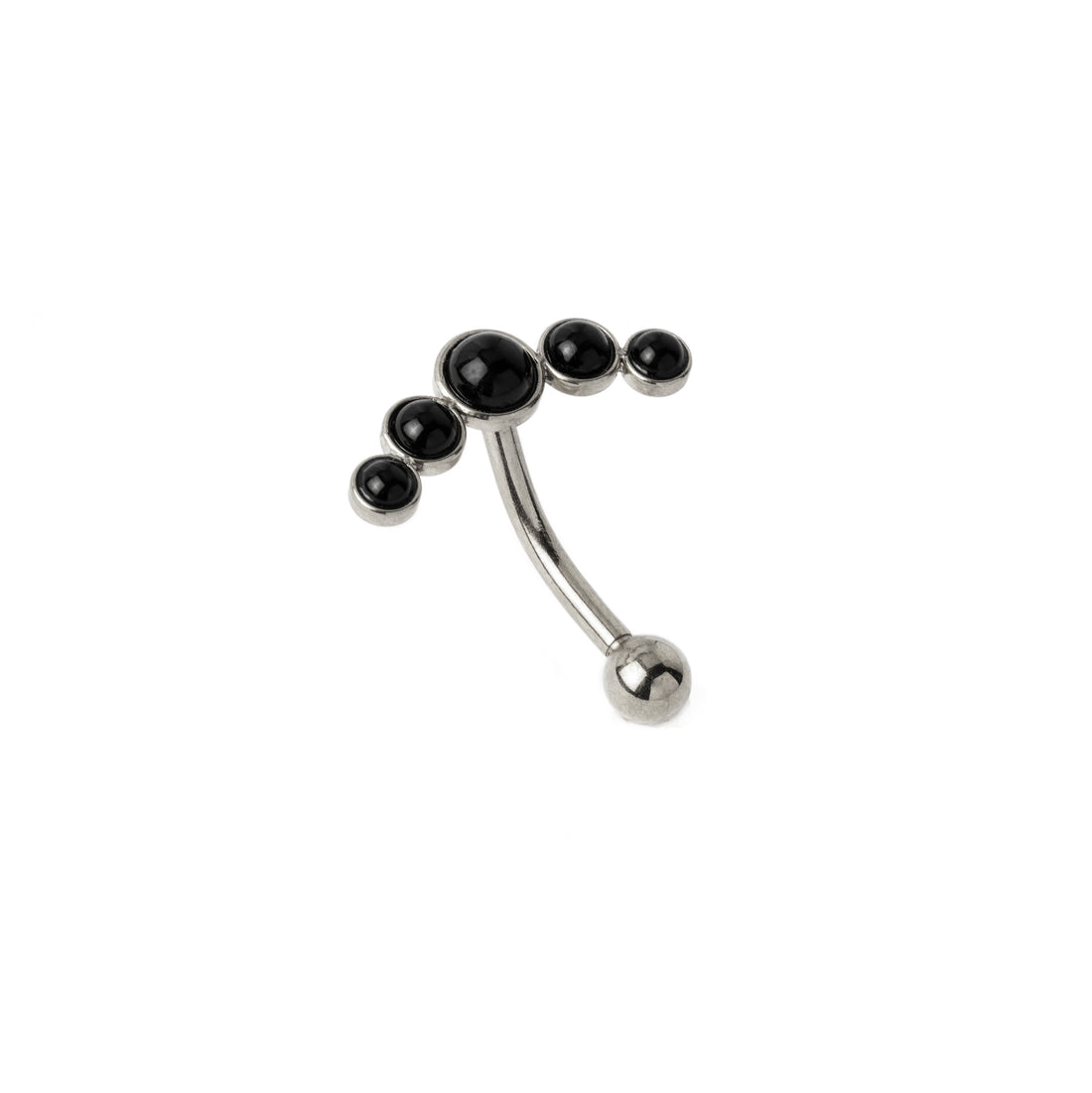 Siti Navel Piercing with Onyx right side view