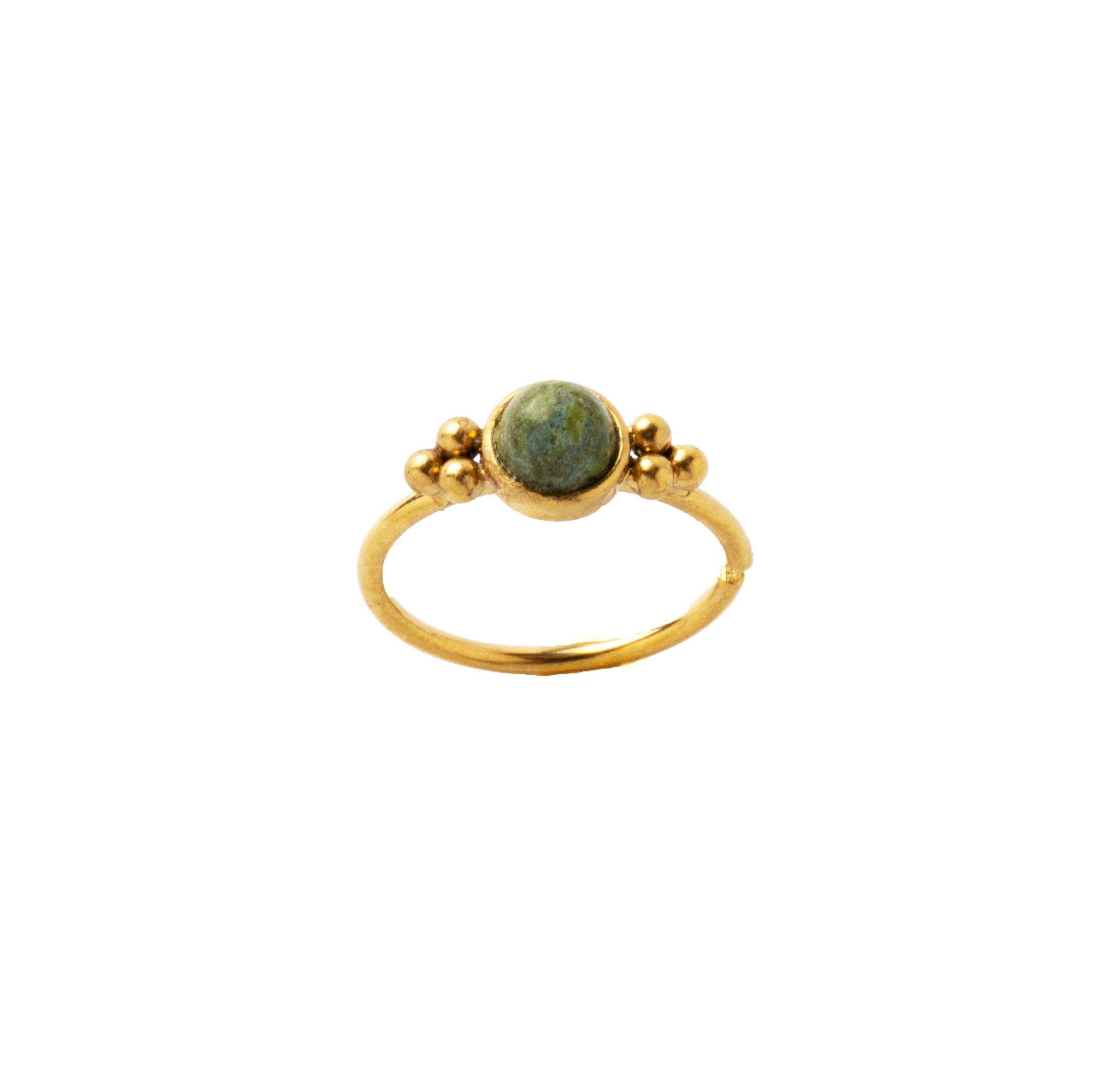 0.8mm (20g) Siti Golden Nose Ring with African Jade