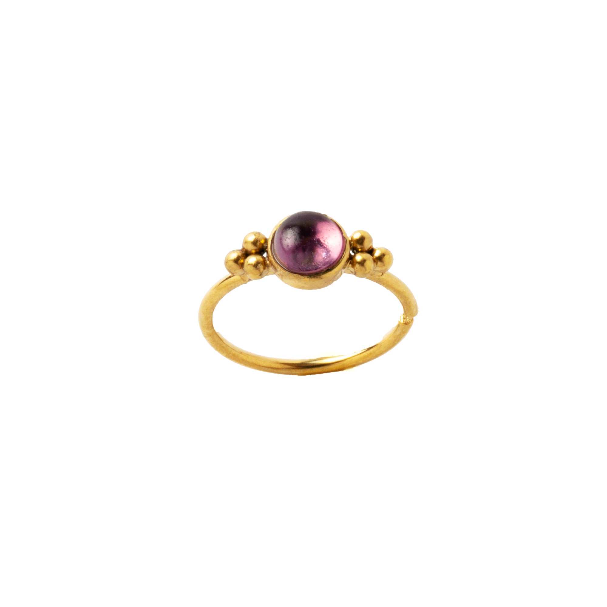 0.8mm (20g) Siti Golden Nose Ring with Amethyst