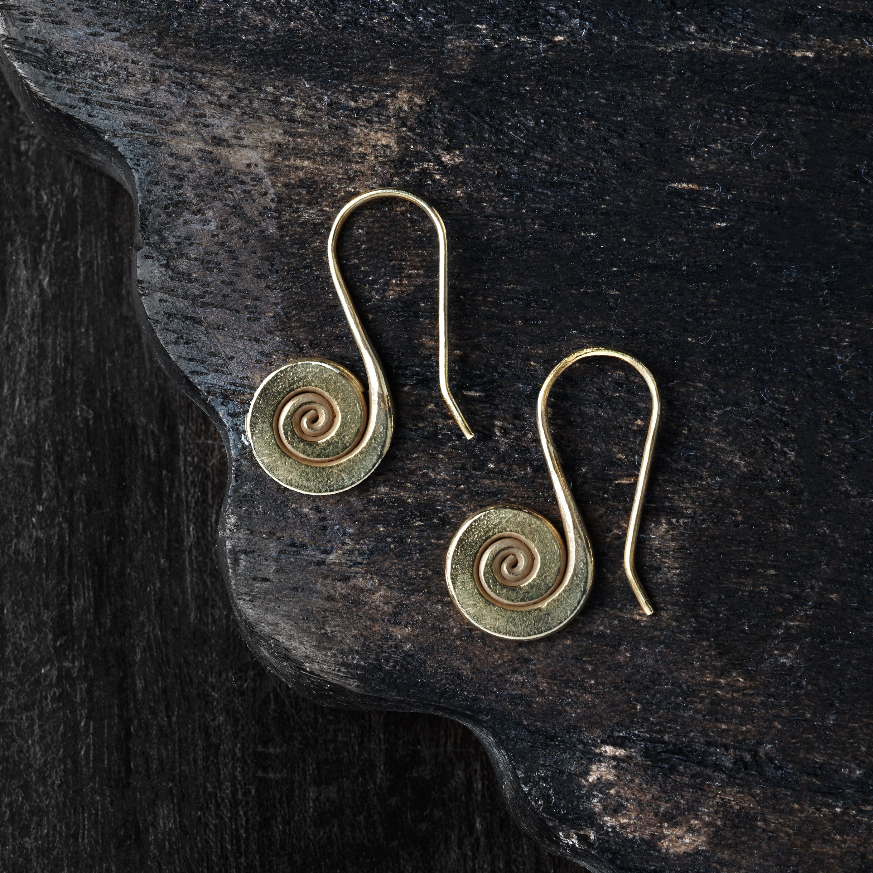 Spiralling Gold Earrings