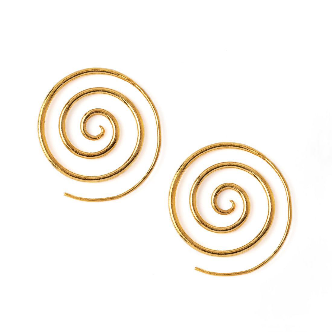 Super Spiral Gold Earrings frontal view