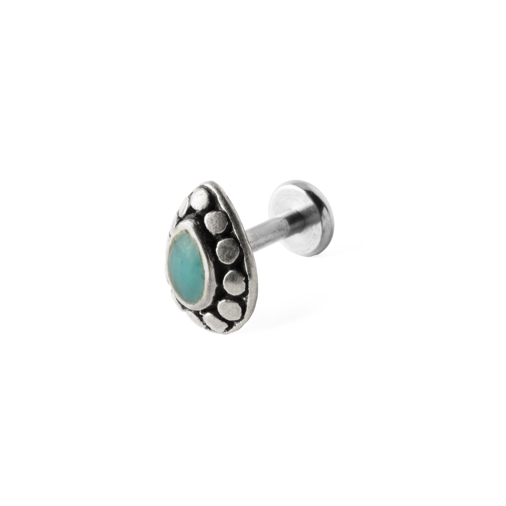 1.2mm (16g) Tara Labret with Turquoise