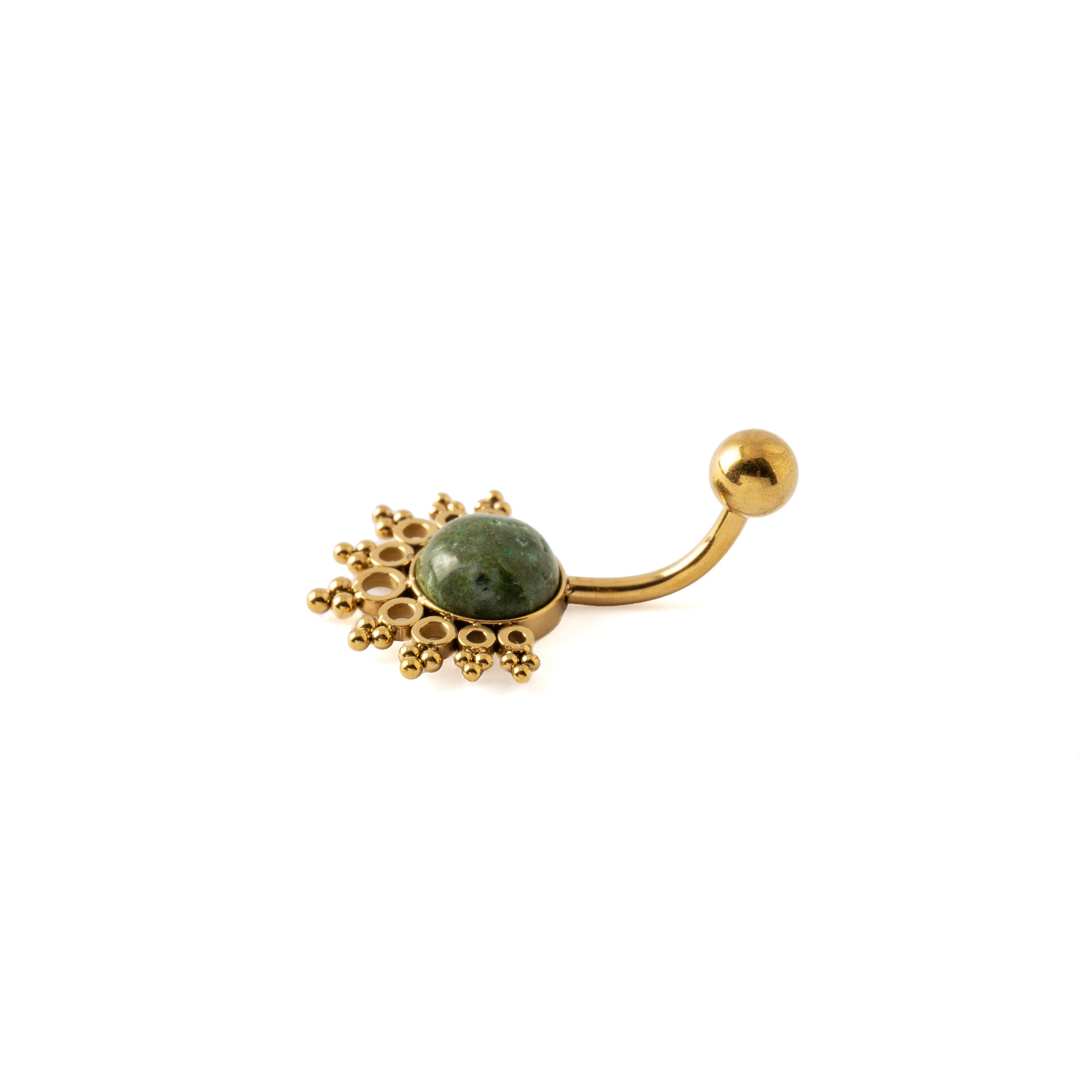 Tarita African Jade Belly Bar side view