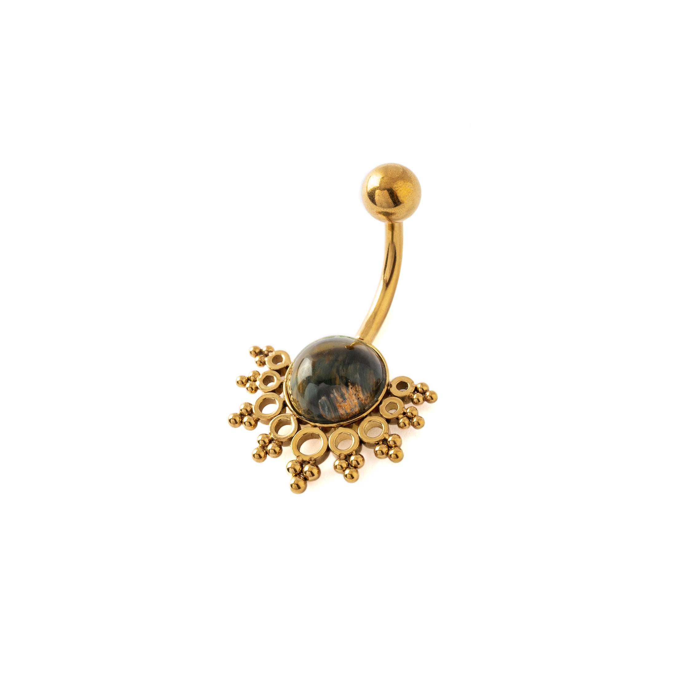 Tarita Tiger Eye Belly Bar right side view