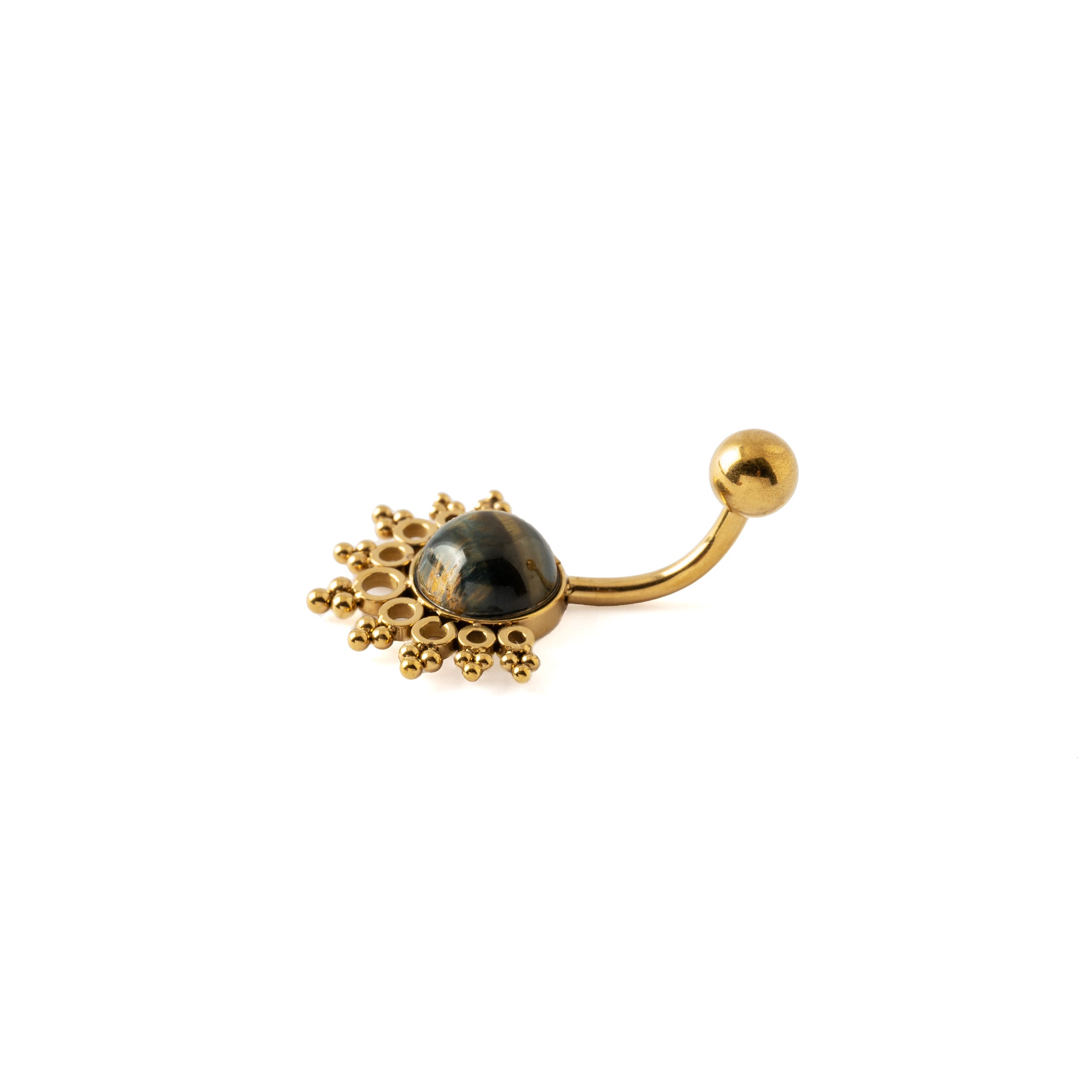 Tarita Tiger Eye Belly Bar side view