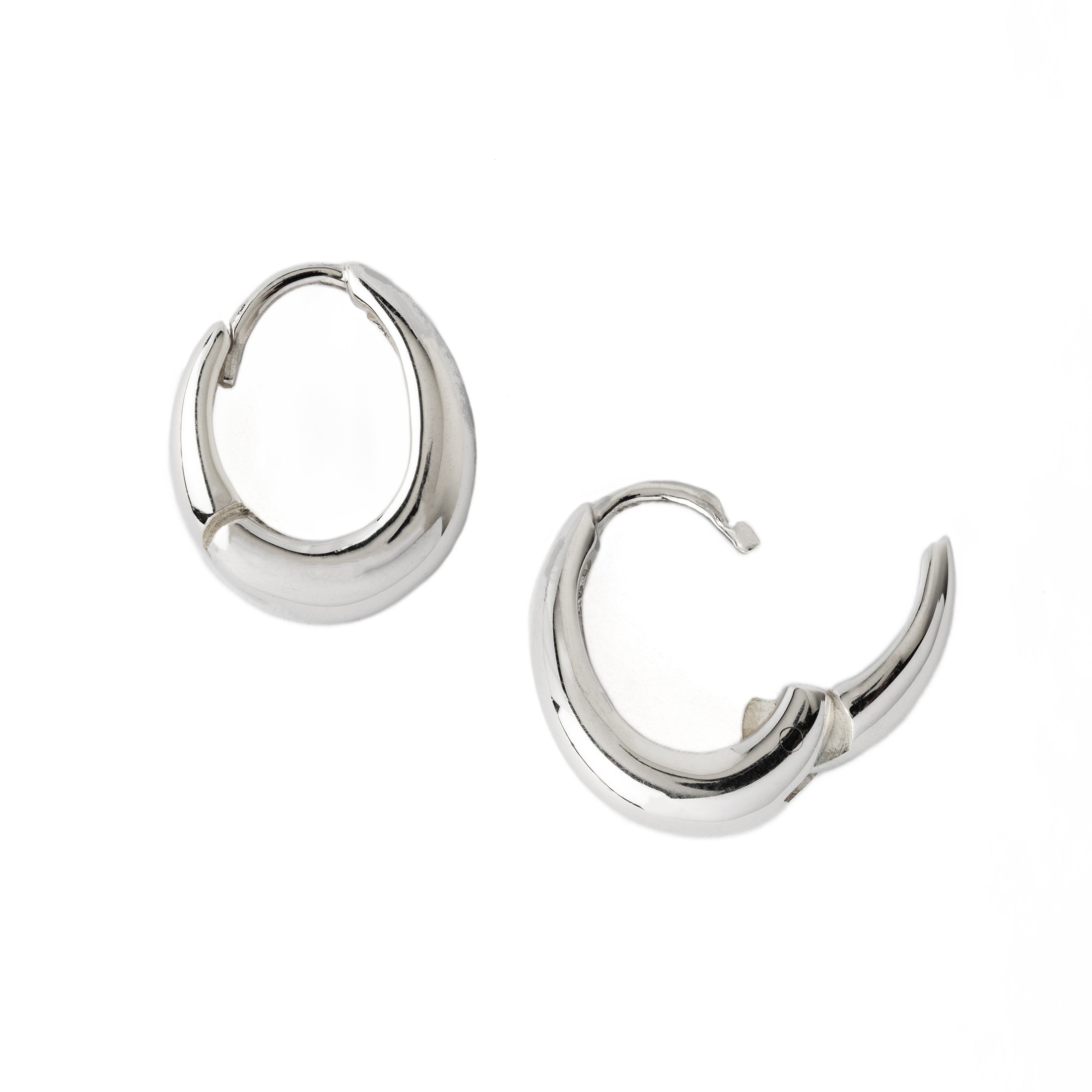 Teardrop Huggie Hoops frontal and closure view