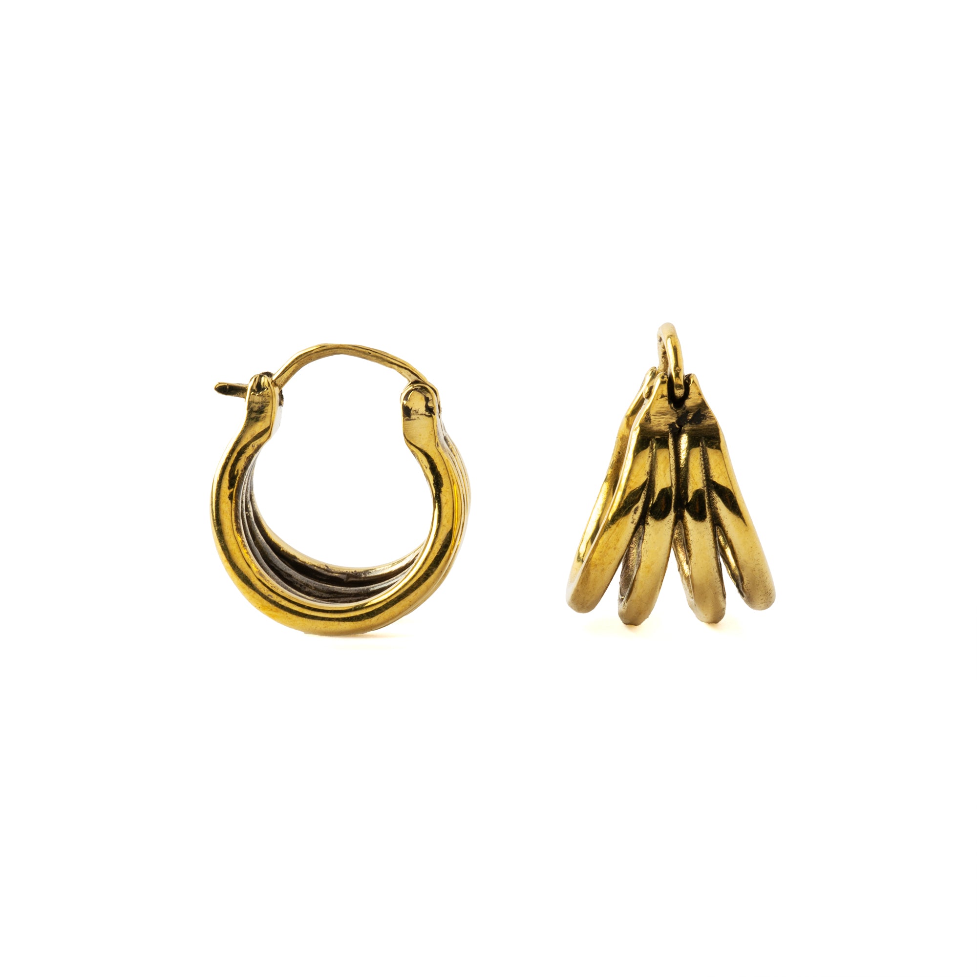 Tetrad Earrings front and side view